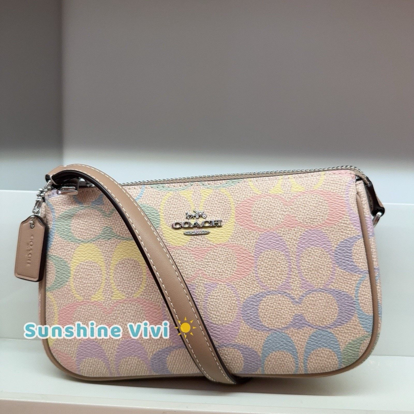 Coach NWT Coach Nolita 19 In Rainbow Canvas cdc38 Silver Sand Size ONE SIZE - 1 Thumbnail