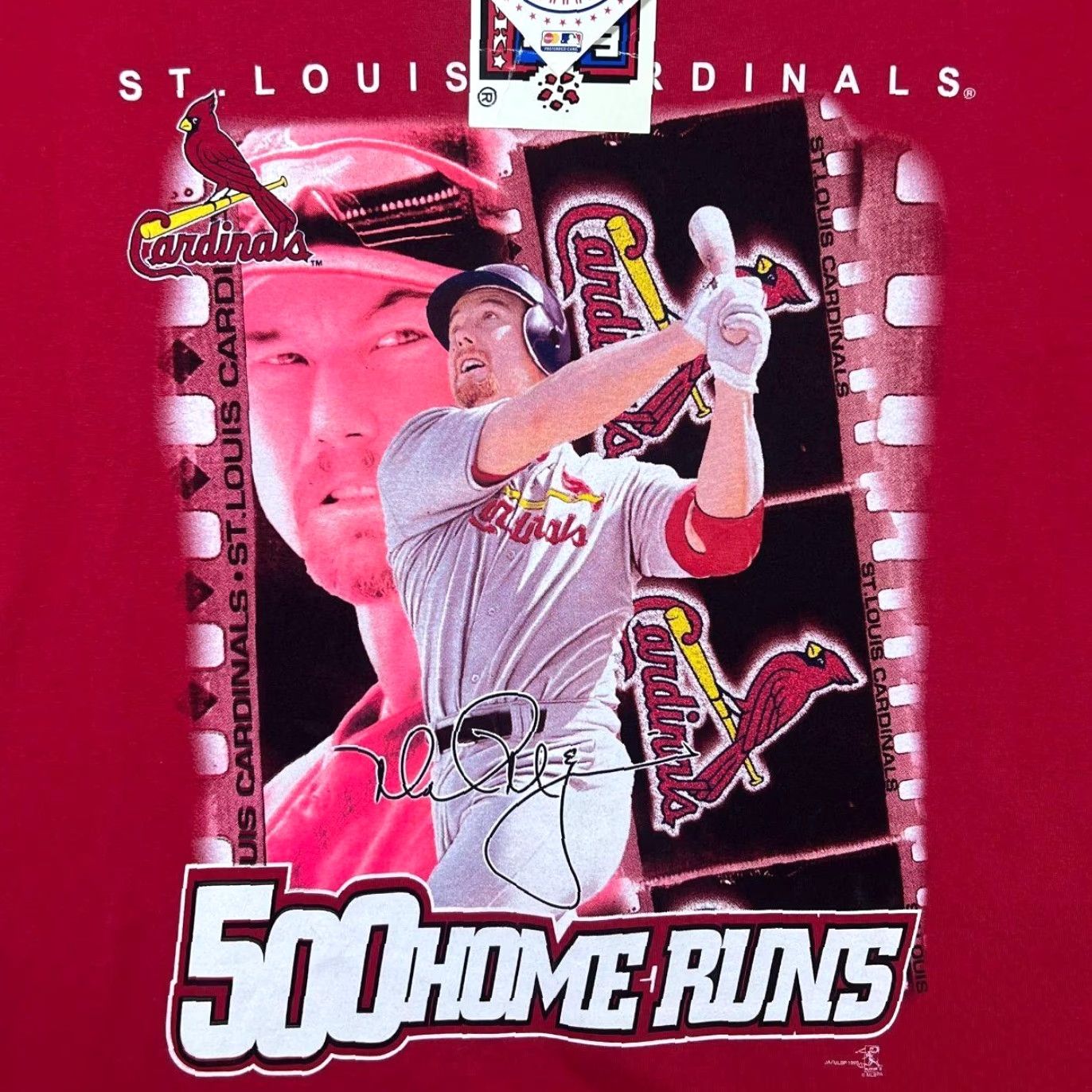 MLB VINTAGE St Louis Cardinals MLB “500 Home Runs” Baseball Graphic T-Shirt Large Red Mens Shirt Size US L / EU 52-54 / 3 - 3 Thumbnail