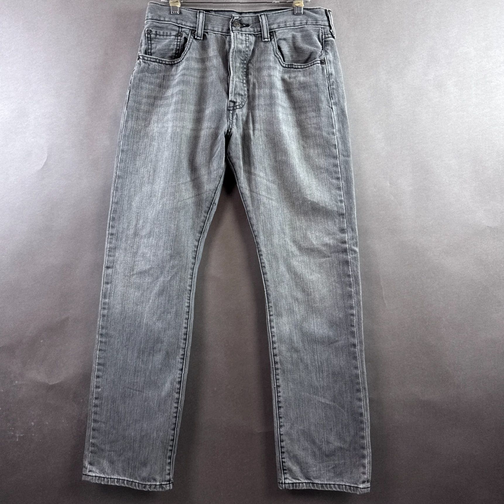 Levi's Levi's 501 Jeans Mens 30x30 Black Button Fly Denim Straight Classic Pants Size US 30 / EU 46 - 3 Thumbnail