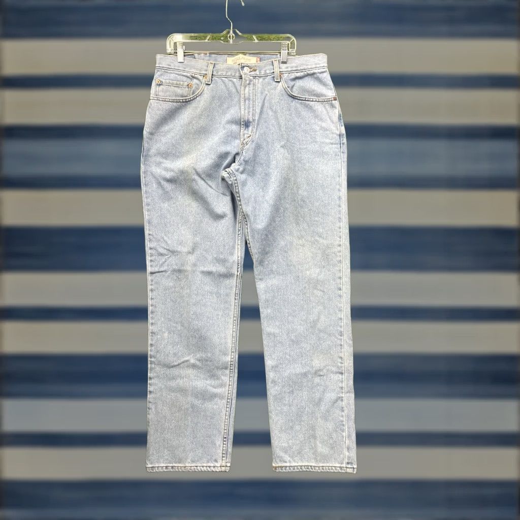 Levi's Levi's 505 Jeans Mens 38x34 Denim Regular Fit Straight Blue Light Wash 90s Retro Size US 38 / EU 54 - 1 Thumbnail