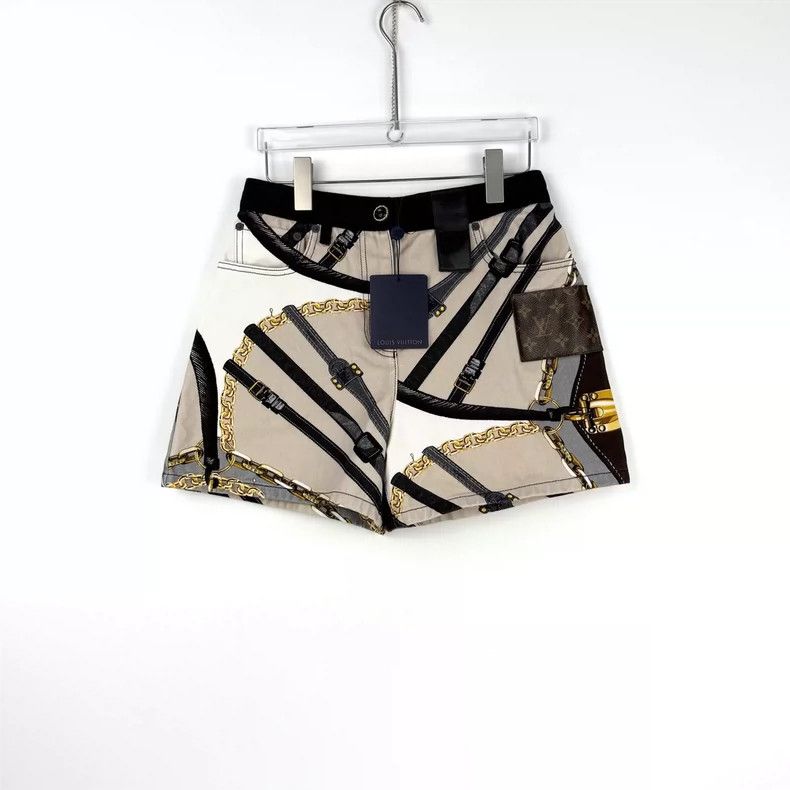Louis Vuitton Louis Vuitton Khaki leather belt chain patterned presbyopic Size 37" - 3 Thumbnail