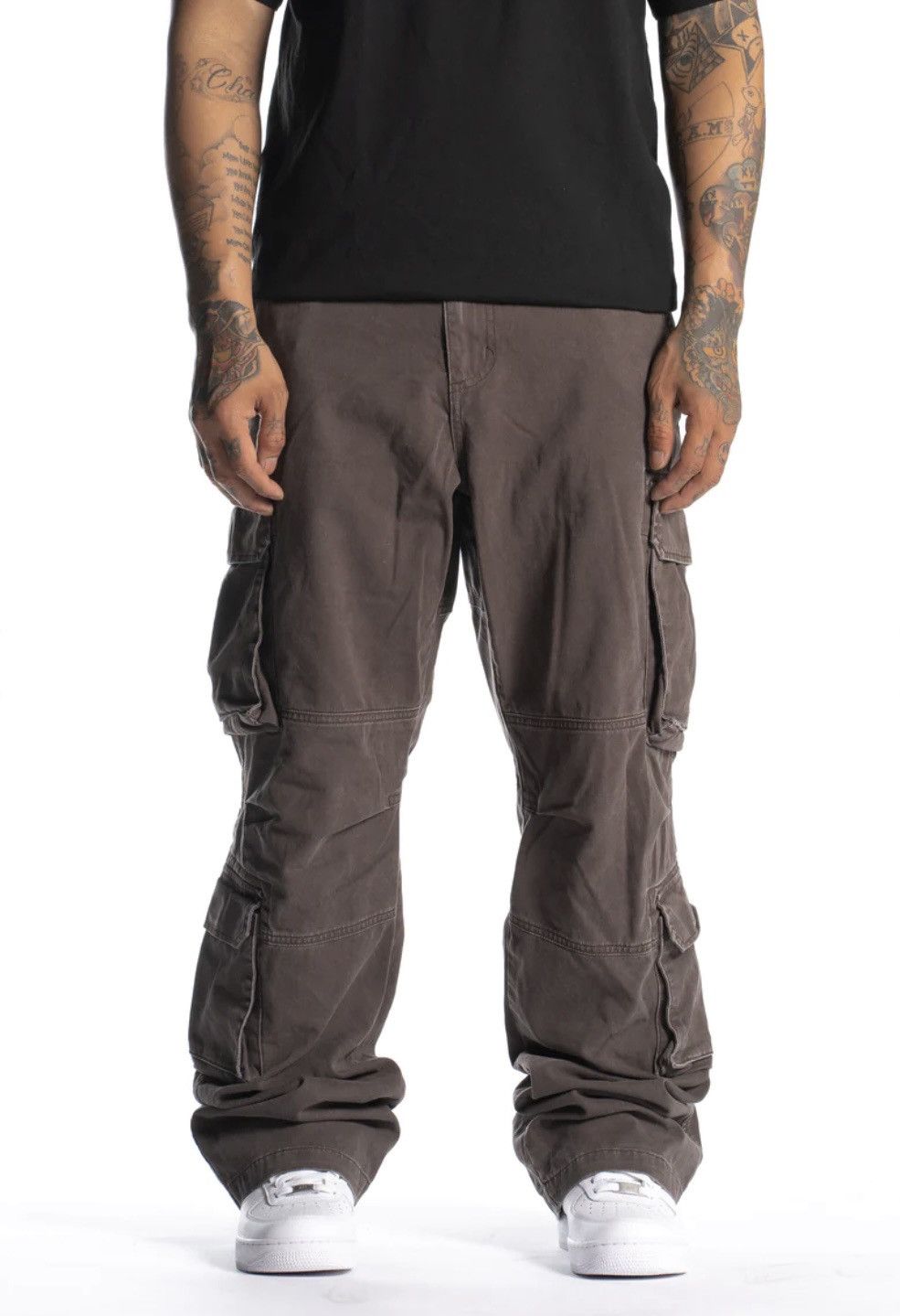 Mintcrew Wide leg utility cargo pants trousers brown size 30 Size US 30 / EU 46 - 1 Thumbnail