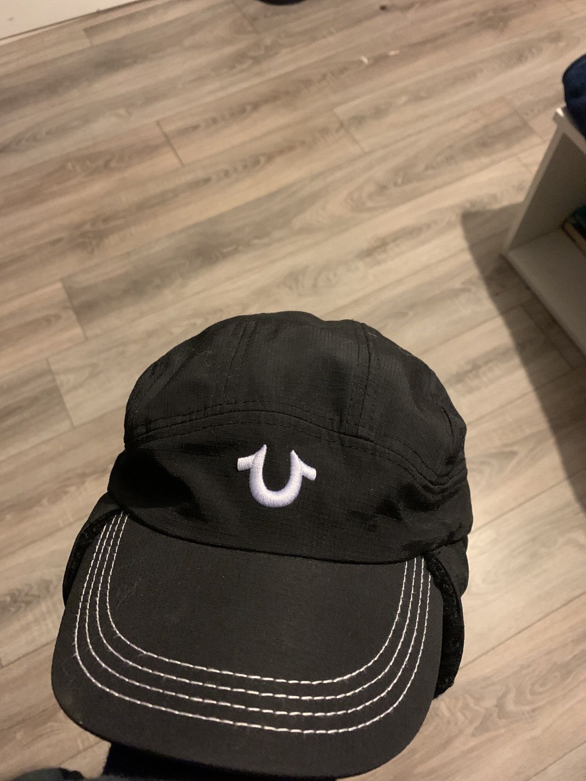 True Religion Black True Religion Nylon Cap With Ear Flaps and Strap Size ONE SIZE - 1 Thumbnail