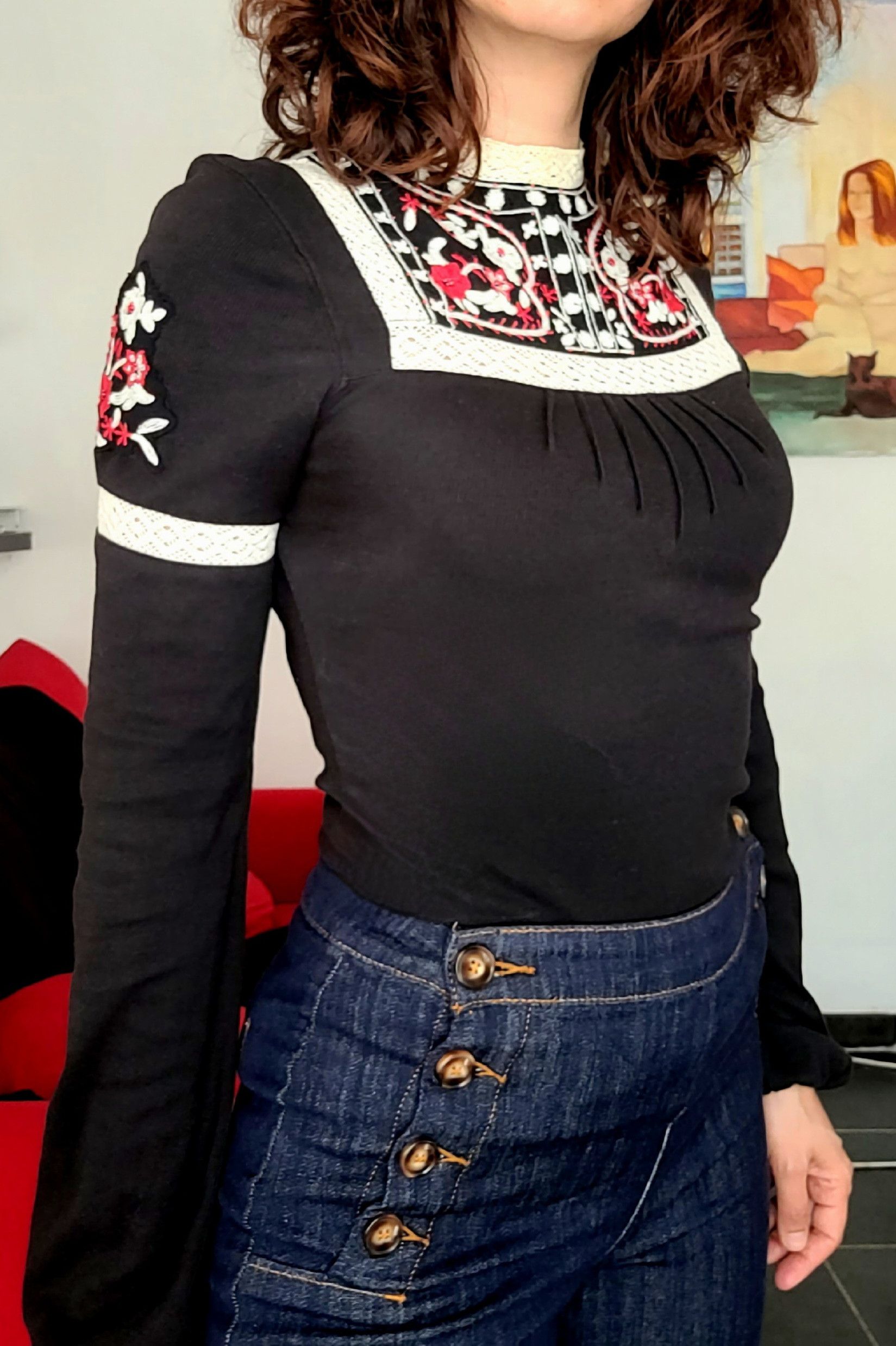 Free People Blouse brodée coton Free People 36 vintage 70's Size XS / US 0-2 / IT 36-38 - 1 Thumbnail