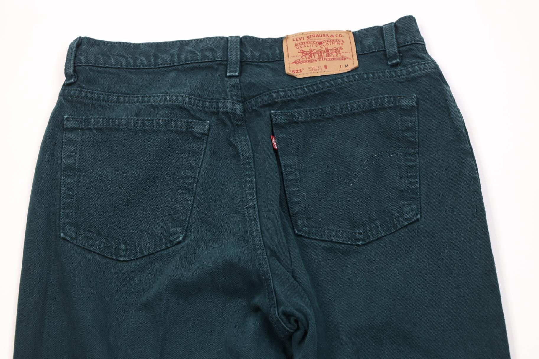Levi's Vintage 90s Levis 521 Tapered Leg Denim Jeans Green USA Size 36" / US 14 / IT 50 - 12 Thumbnail