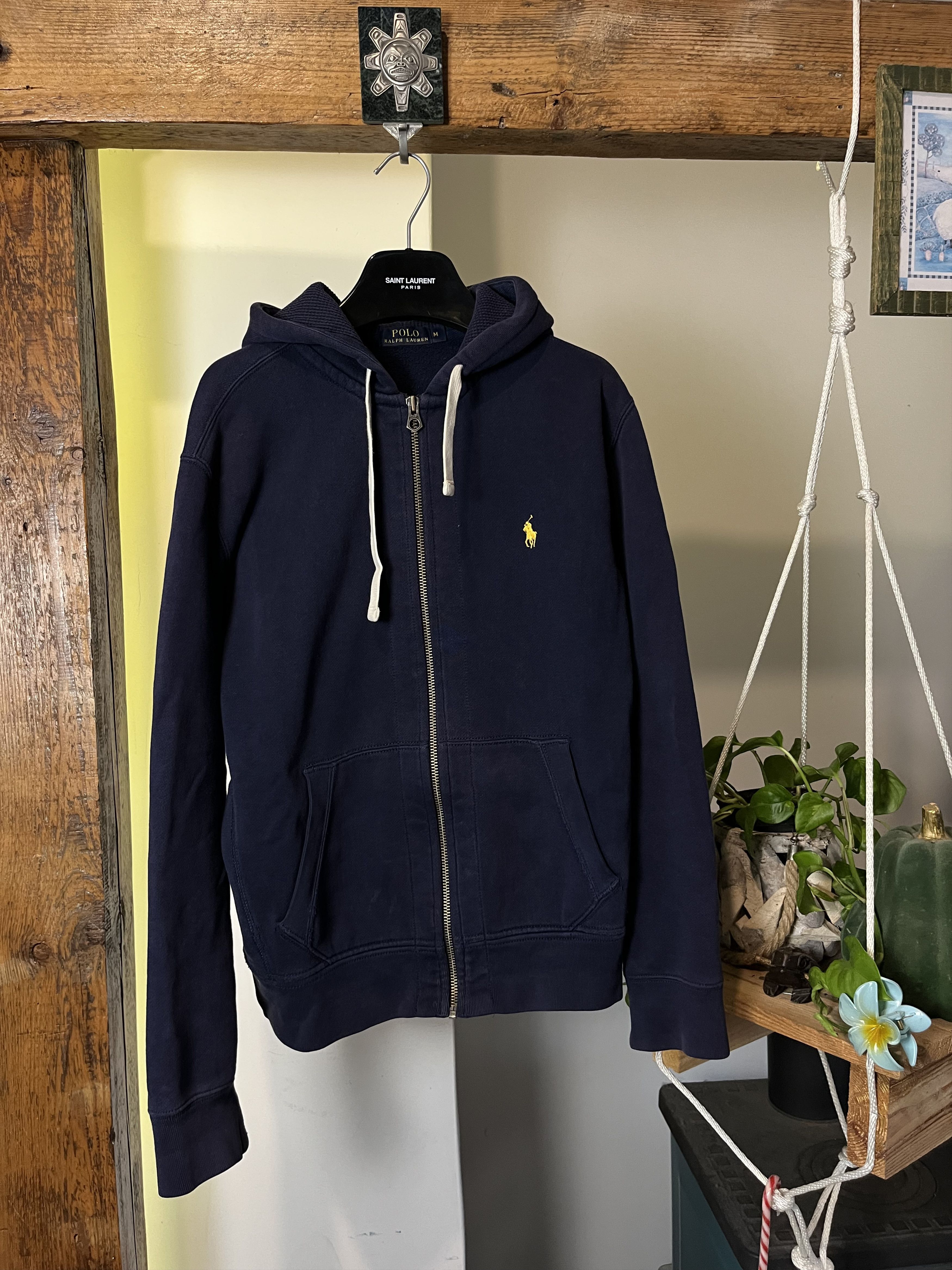 Polo Ralph Lauren × Ralph Lauren × Vintage Y2K Polo Ralph Lauren Navy Heavy Cotton Zip Hoodie Pony Logo Size US M / EU 48-50 / 2 - 1 Thumbnail