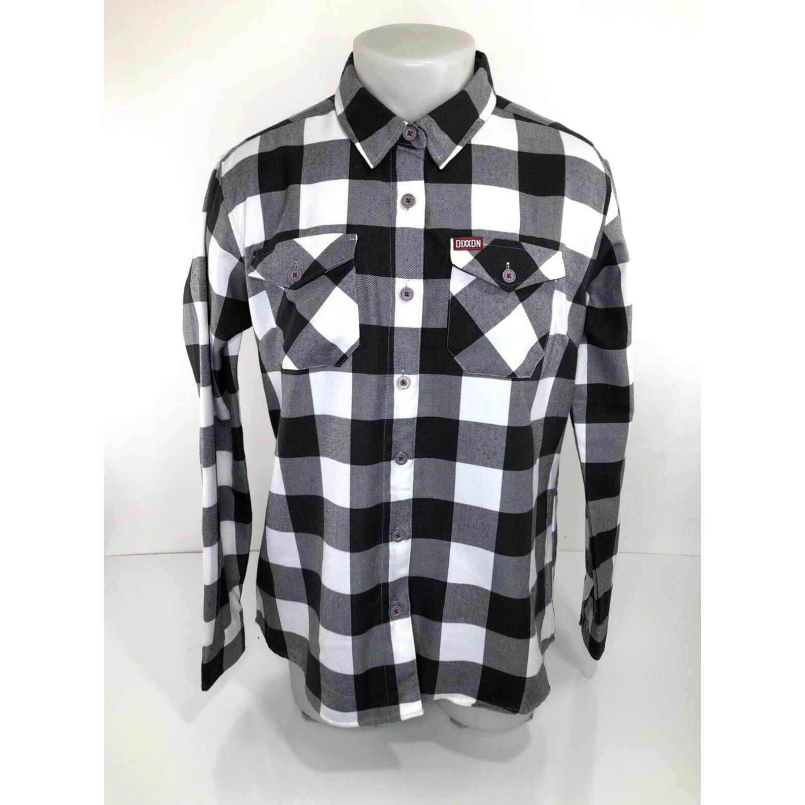 Vintage Dixxon Plaid Shirt - DIXXON FLANNEL COMPANY - Pinnacle - Women's XL Gray / White Button-Up Shirt - Plaid, Flannel, EXCELLENT Size XL / US 12-14 / IT 48-50 - 2 Thumbnail