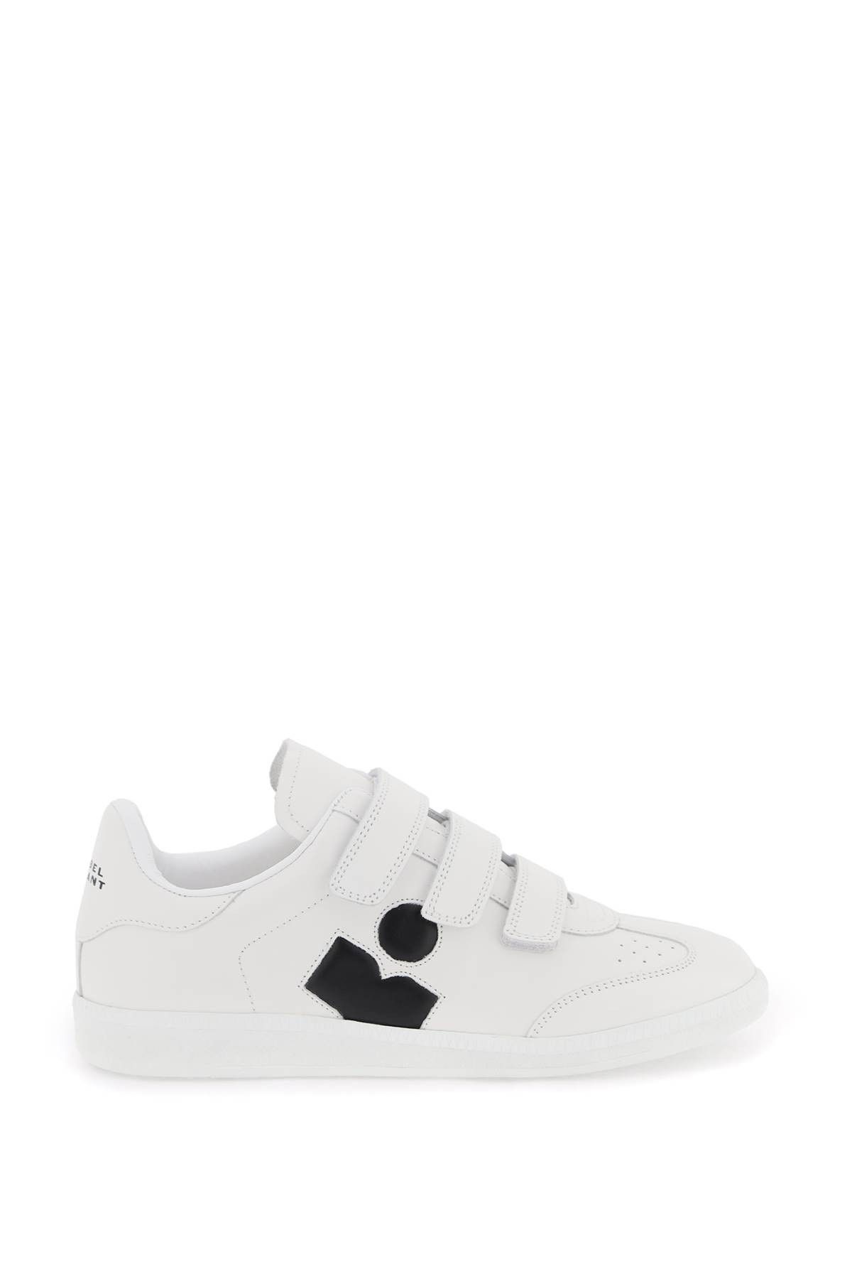 image of Isabel Marant Etoile Beth Leather Sneakers in White Black, Women's (Size 6)