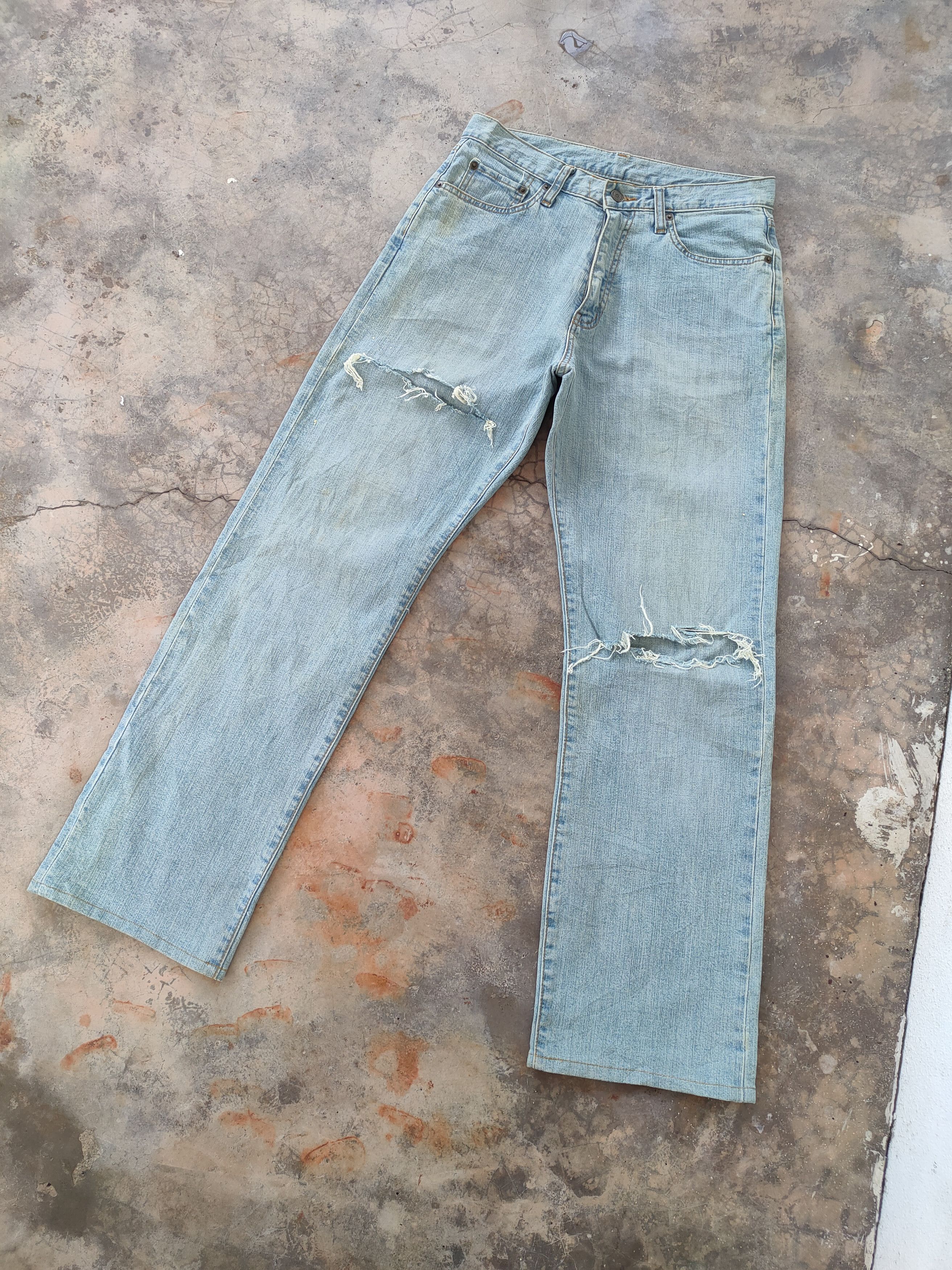 Japanese Brand × Jean × Vintage W30 VINTAGE JAPANESE FADED RIPPED DISTRESSED JEANS PANTS Size US 30 / EU 46 - 2 Thumbnail