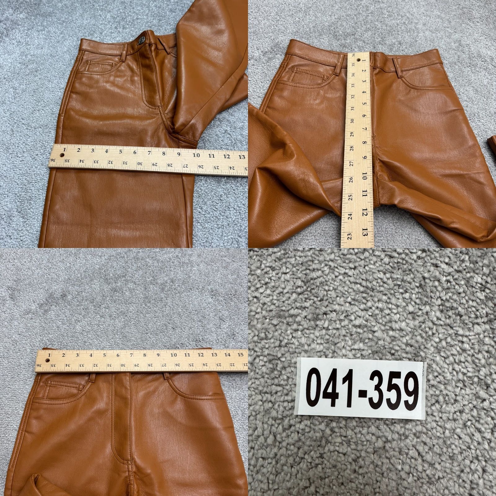 Vintage Wilfred Brown Leather Straight Leg High Rise Cropped Pants Women 2 Size 26" / US 2 / IT 38 - 9 Thumbnail