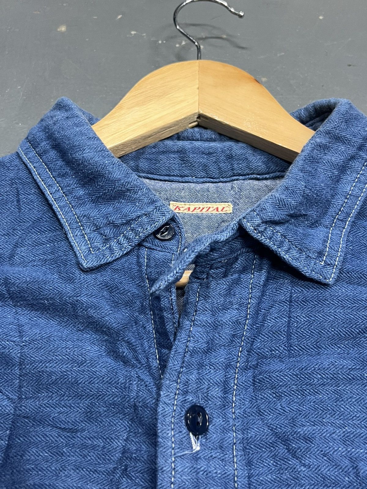 Kapital KAPITAL Indigo Workwear Shirt Size US XL / EU 56 / 4 - 5 Thumbnail