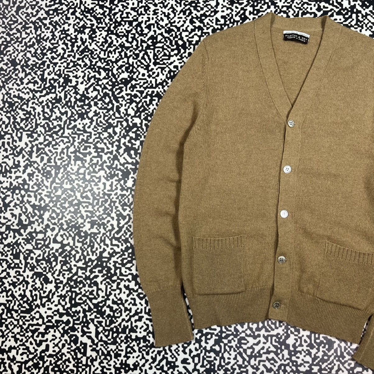 Hilditch & Key Vintage 90s Hilditch Key Camel Hair Retro Luxury Cardigan Size L / US 10 / IT 46 - 4 Thumbnail