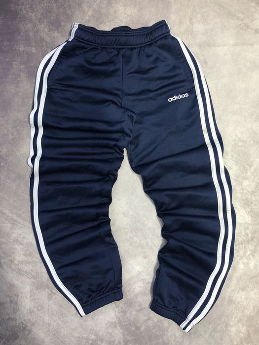 Vintage Adidas Blue Striped Track Pants Medium 90s Y2K Nylon