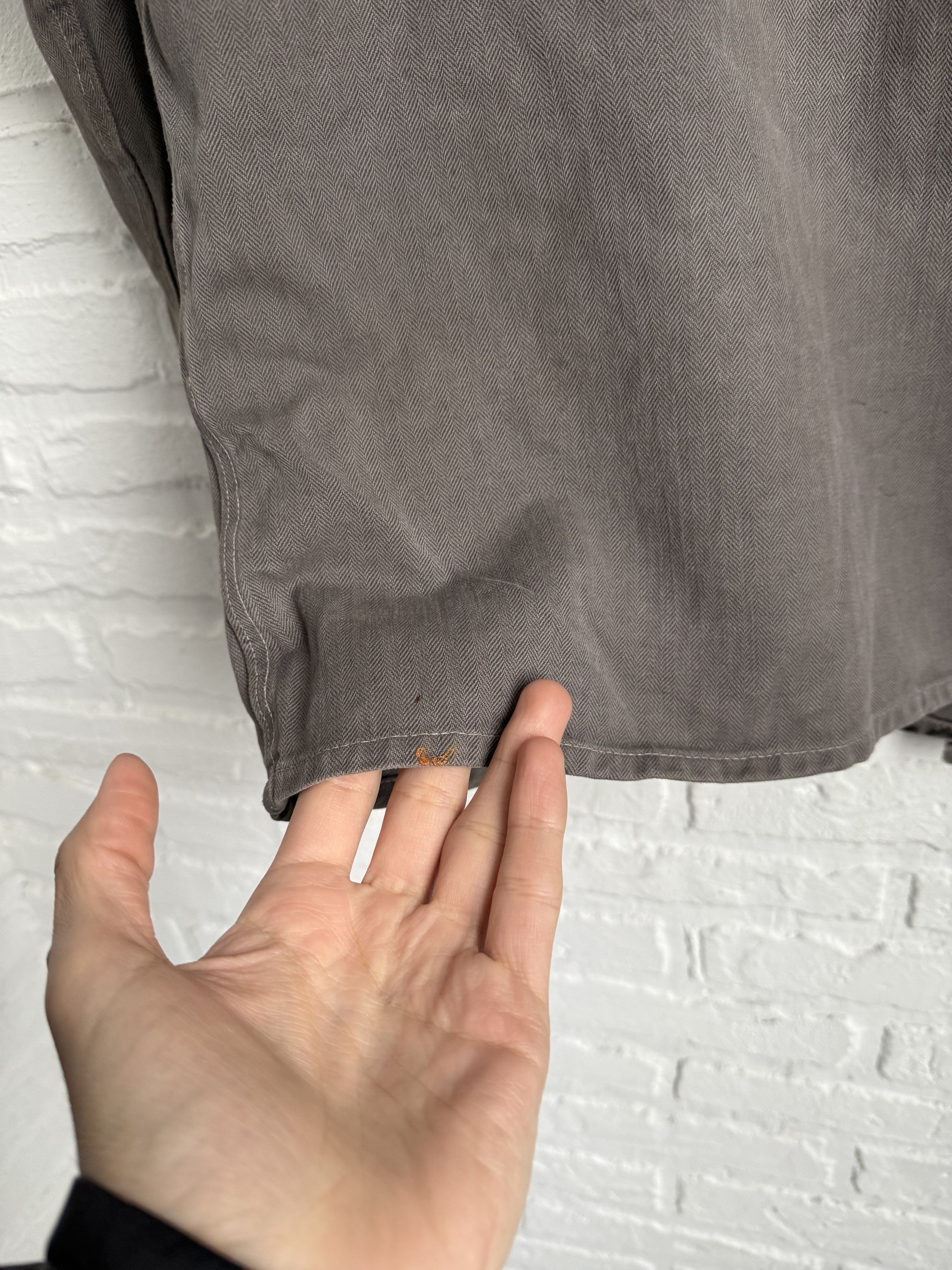 Vintage RARE 1930s 1940s Brown Moleskin French Chore Jacket Size US L / EU 52-54 / 3 - 18 Thumbnail