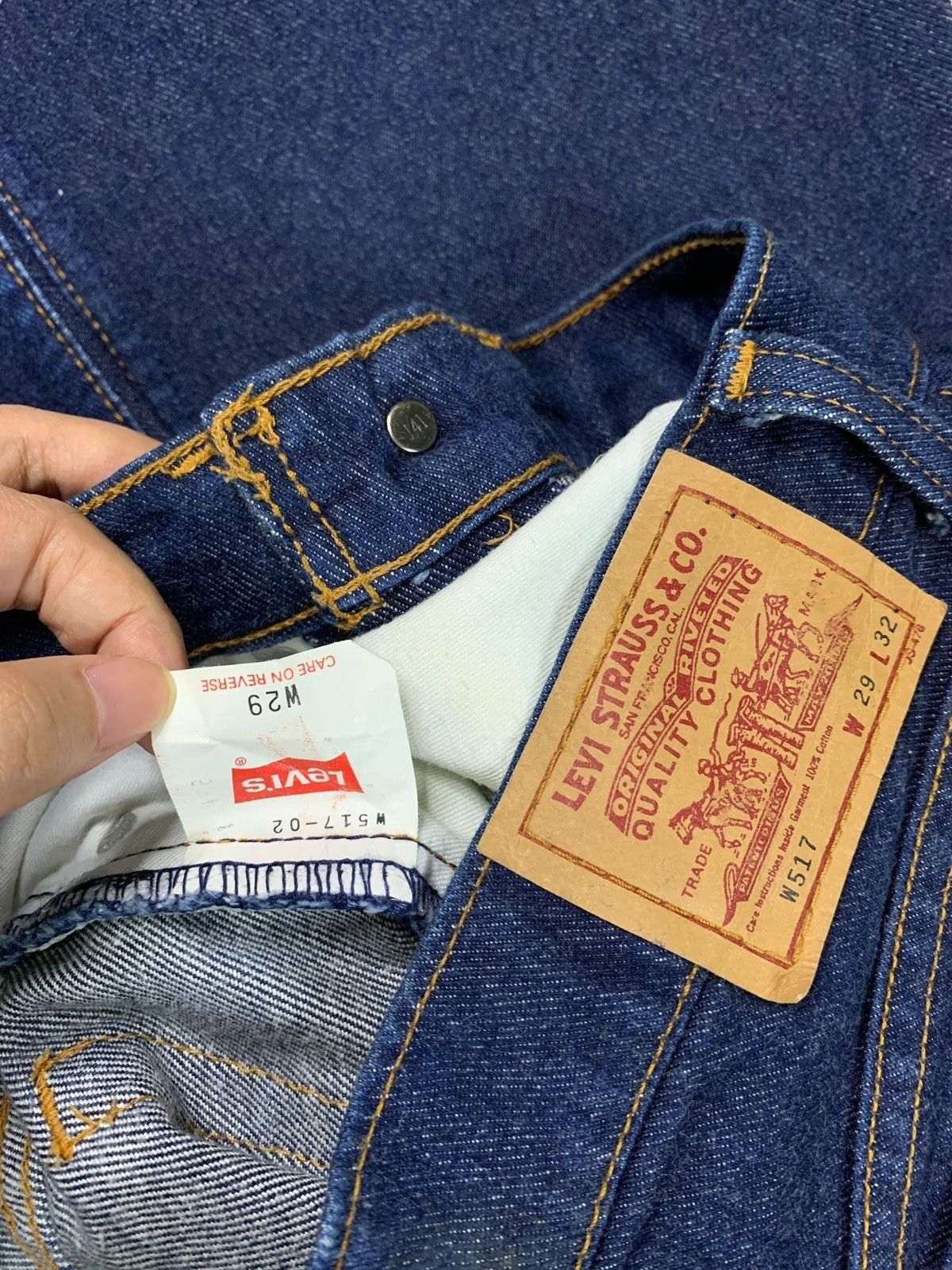 Levi's × Levi's Vintage Clothing Vintage 90s Levis 517 Raw Denim Flare Jeans Size 25" / US 0 / IT 36 - 9 Thumbnail