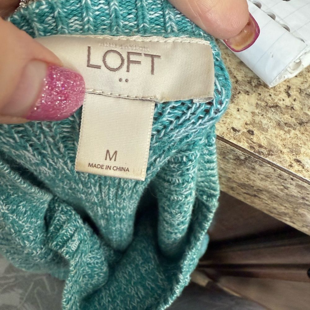 Loft Loft size medium blue, and white sweater top Size M / US 6-8 / IT 42-44 - 6 Thumbnail