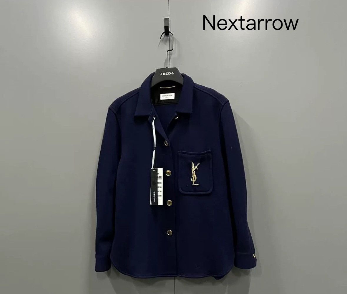 Saint Laurent Paris × Yves Saint Laurent Saint Laurent SLP navy YSL jacket 2412-Nextarrow Size M / US 6-8 / IT 42-44 - 2 Thumbnail