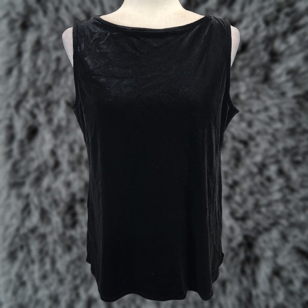 Vintage Chicos Travelers Velvet Velour Tank Top Sz 1 US 8 10 Black Sleeveless NEW! Size M / US 6-8 / IT 42-44 - 1 Thumbnail