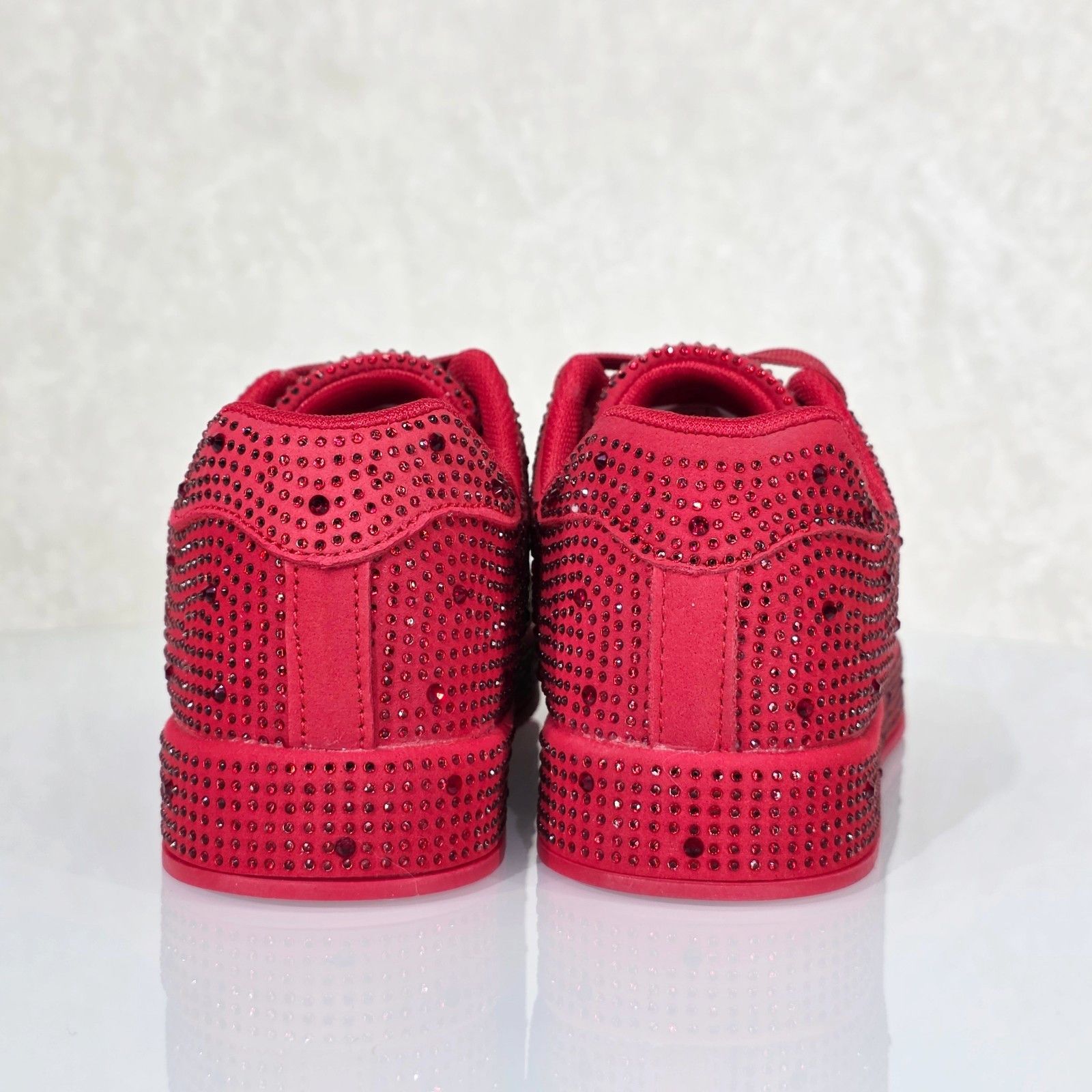 Other Street Glam Red Rhinestone Platform Sneakers Tennis Shoes (U Size US 6 / IT 36 - 5 Thumbnail