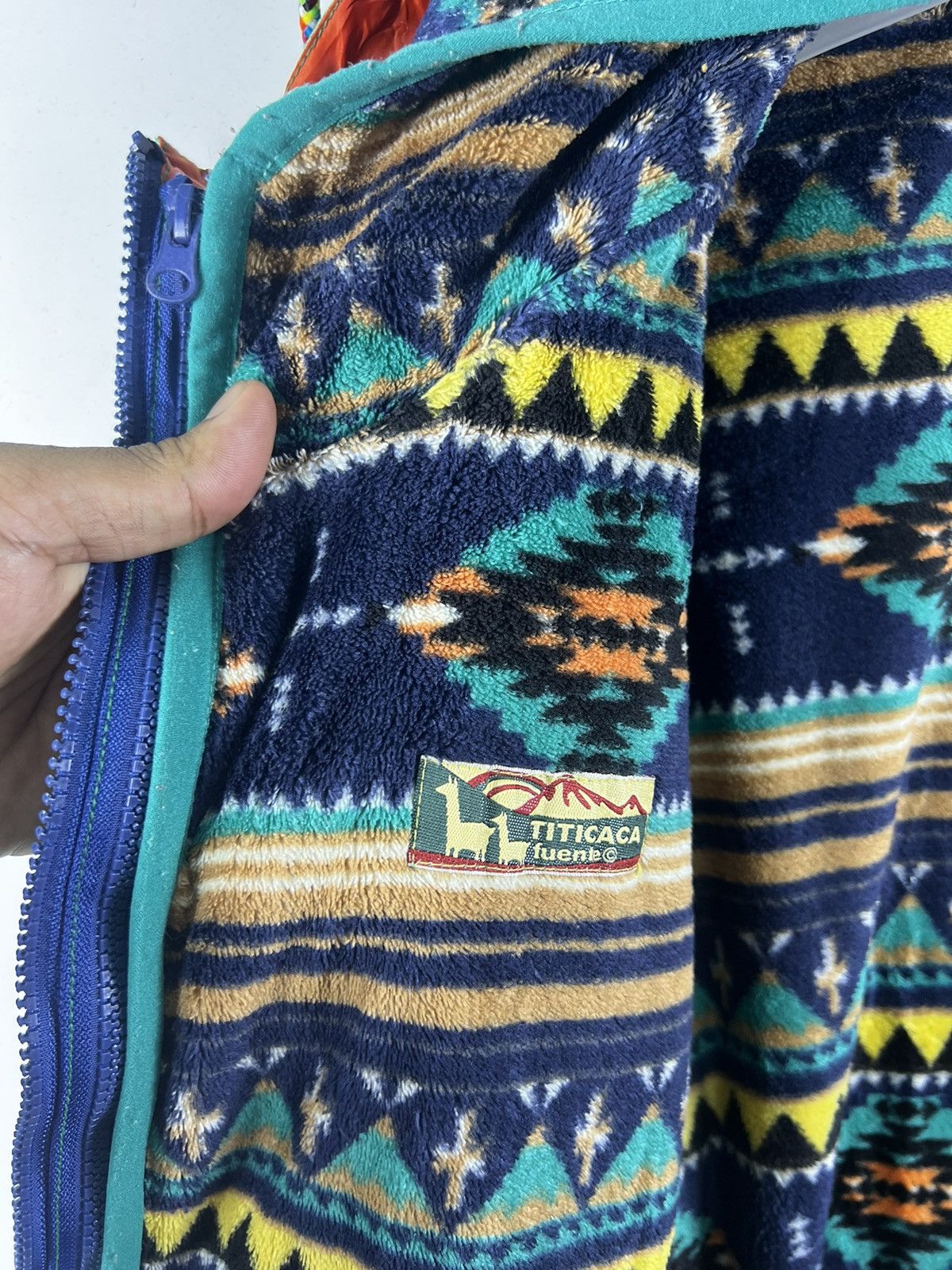 Japanese Brand × Native 🔥 TITICACA TWO WAY FLEECE NAVAJO DESIGN OUTDOOR JACKET - M Size US M / EU 48-50 / 2 - 8 Thumbnail