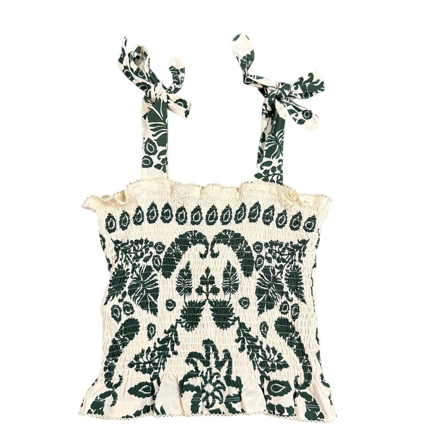 Sandro Sandro Ramatuelle Top in Cream/Green, Size US 0 Size XS / US 0-2 / IT 36-38 - 6 Thumbnail
