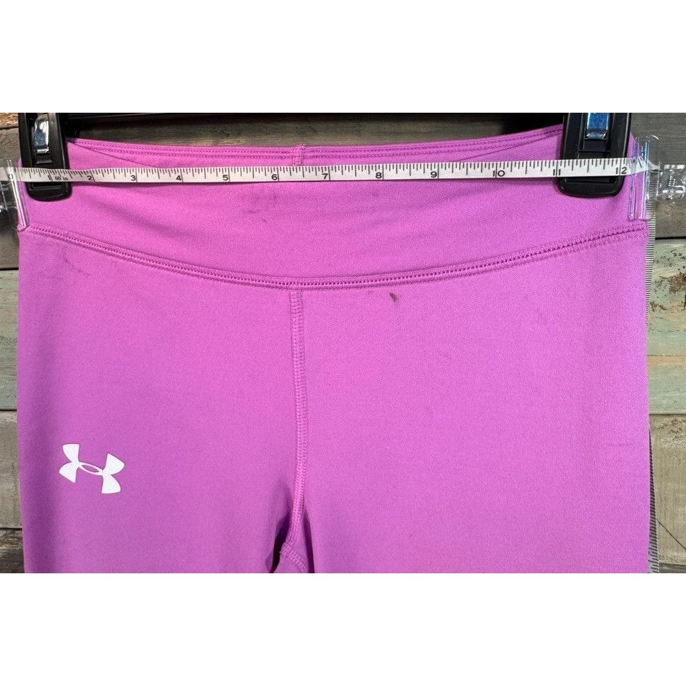 Under Armour Girl's UNDER ARMOUR Logo Pink Capri Leggings Medium Gently U Size 22" - 8 Thumbnail
