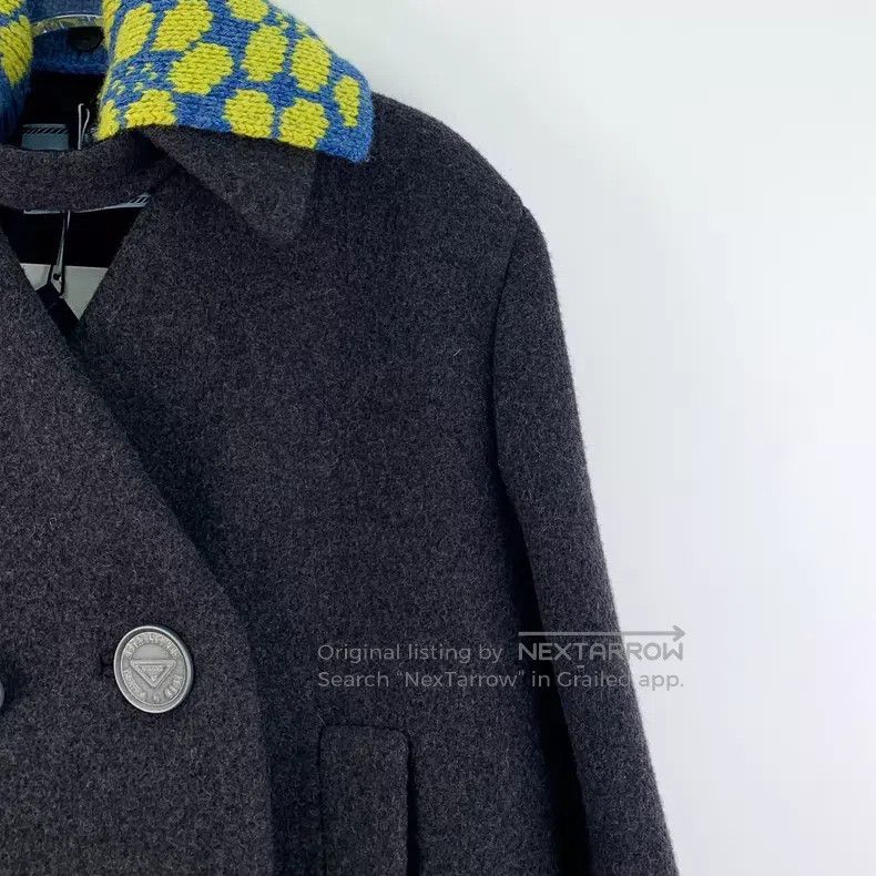 Prada Prada Dark gray woollen silhouette silver coin long-sleeve Size XXS / US 00 / IT 34 - 3 Thumbnail