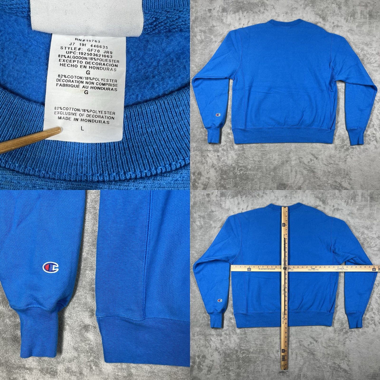 Champion VINTAGE Champion Reverse Weave Sweatshirt Men XL Blue Crewneck, Heavyweight, Embroidered Logo, 90s USA Preppy Pullover Size US XL / EU 56 / 4 - 8 Thumbnail