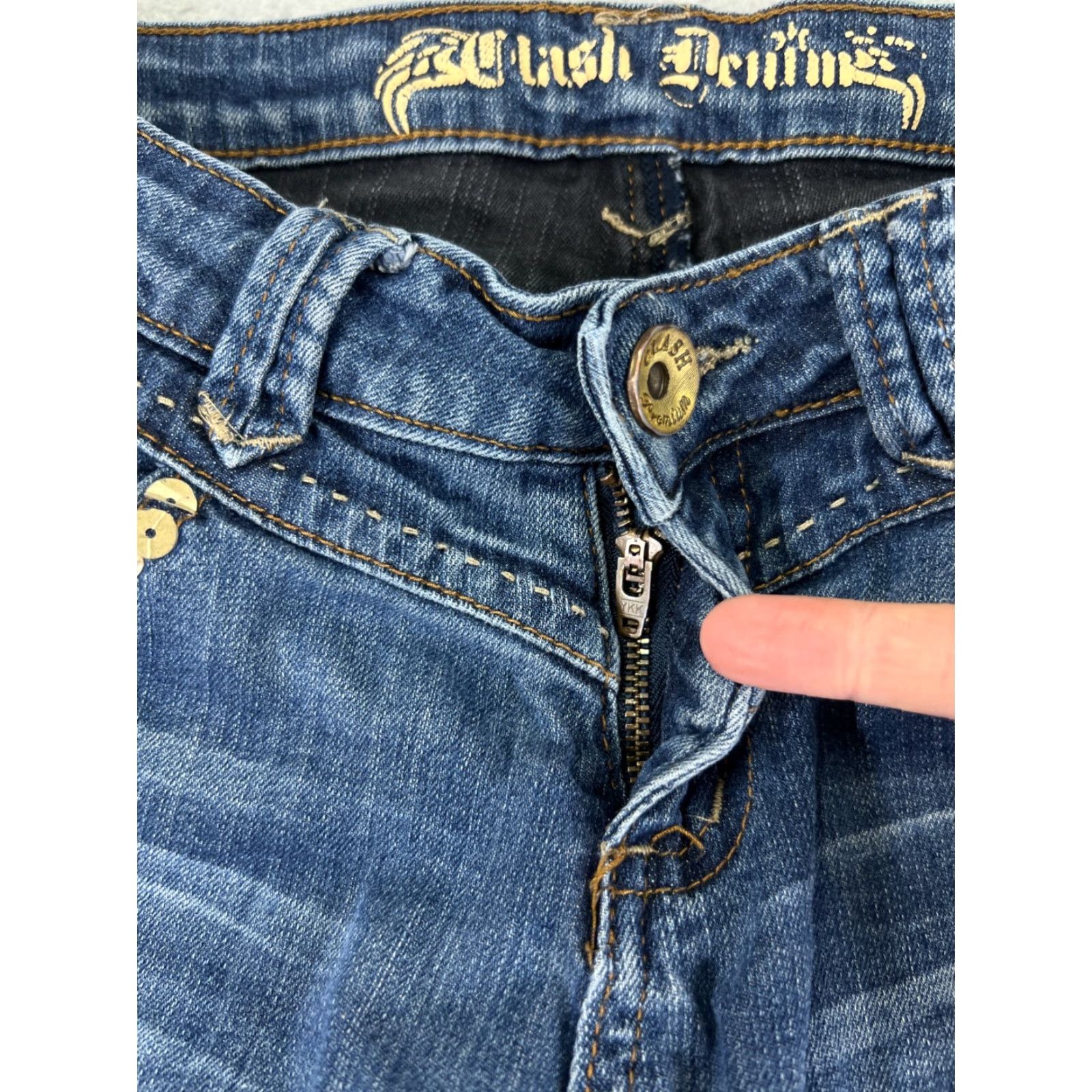 Vintage Clash Jeans Womens 5 Blue Denim Low Rise Skinny Cotton Blend 26x30 City Preppy Stretch 5-Pocket Womens Jeans Size 27" / US 4 / IT 40 - 5 Thumbnail