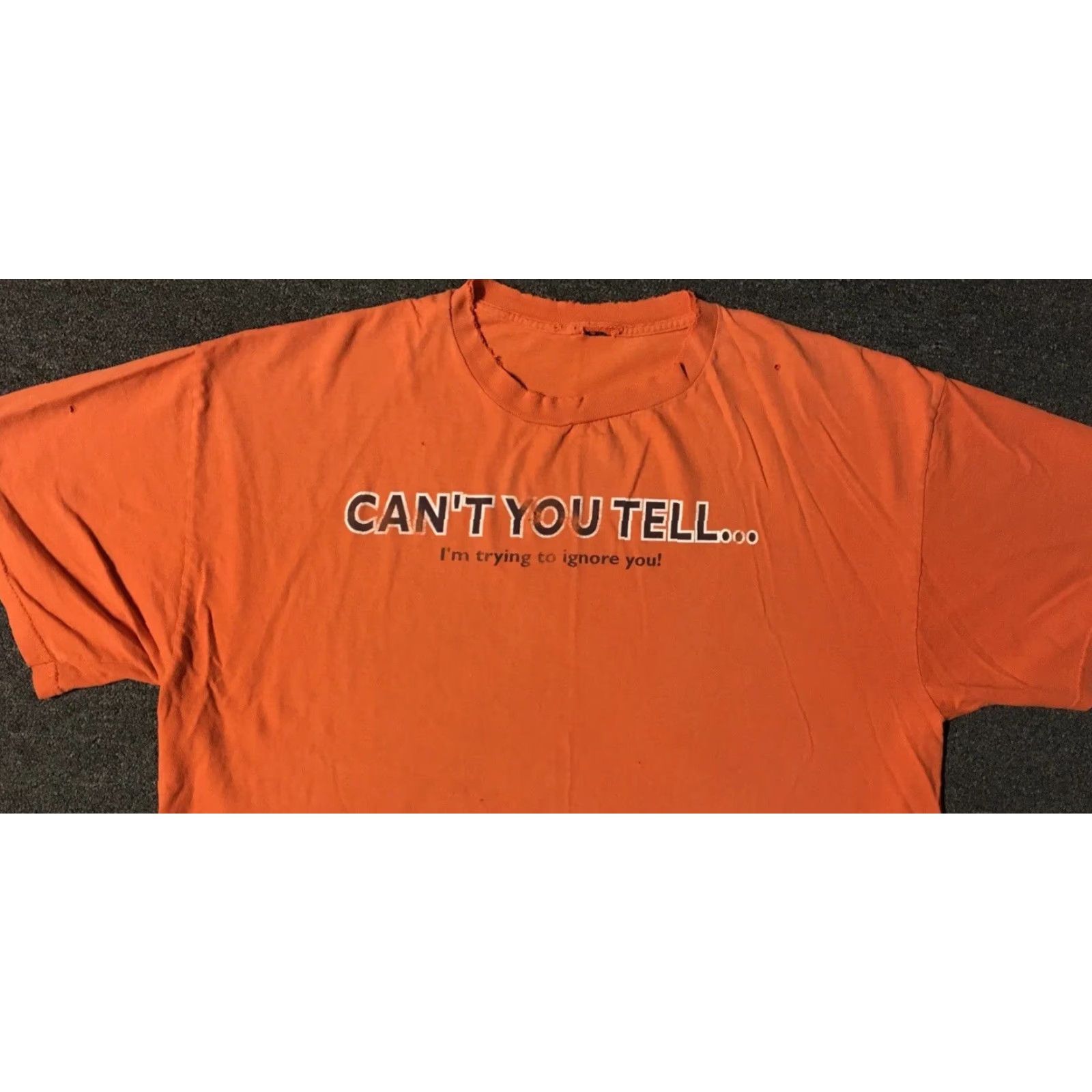 Thrasher VINTAGE I’m Trying To Ignore You Thrashed Faded Shirt XL Orange Mens T-Shirt 80s 90s Grunge Sarcasm Funny Saying Distressed Size US XL / EU 56 / 4 - 5 Thumbnail