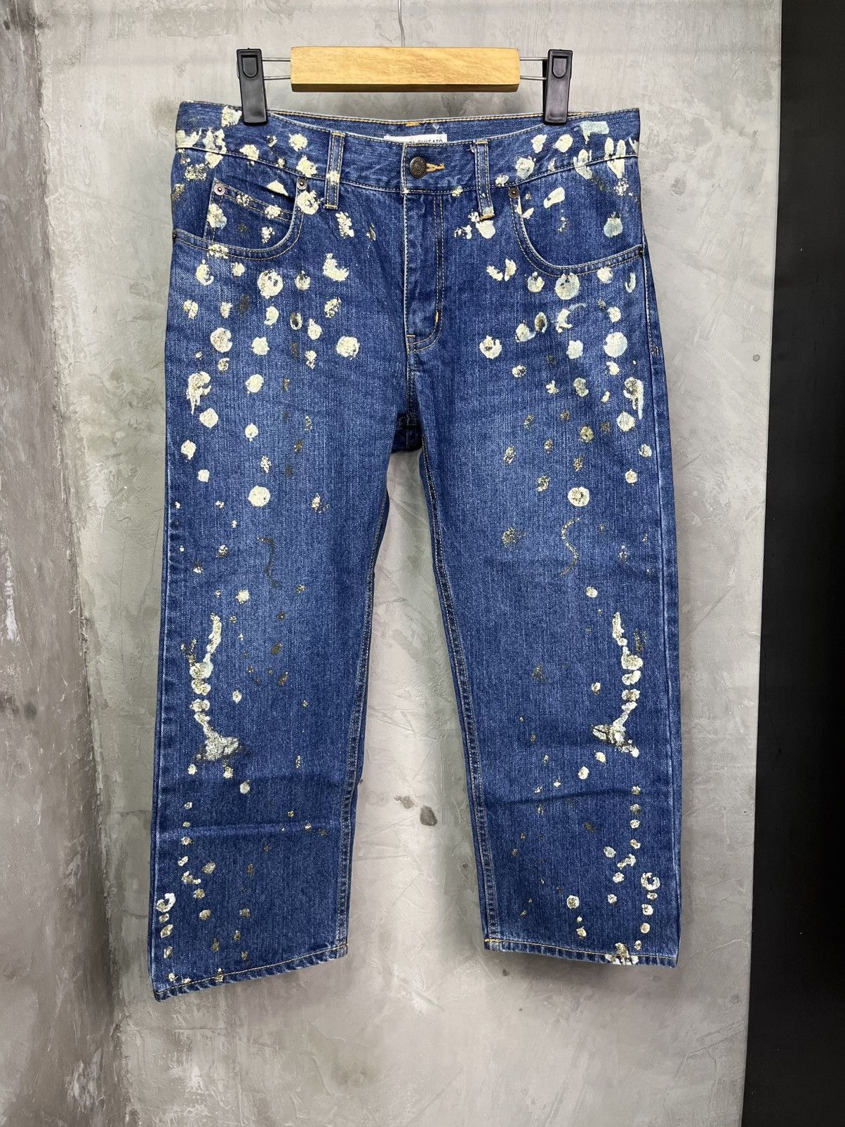 Tsumori Chisato Issey Art Tsumori Chisato Gold Splatter Hand Painted Jeans Size 26" / US 2 / IT 38 - 8 Thumbnail