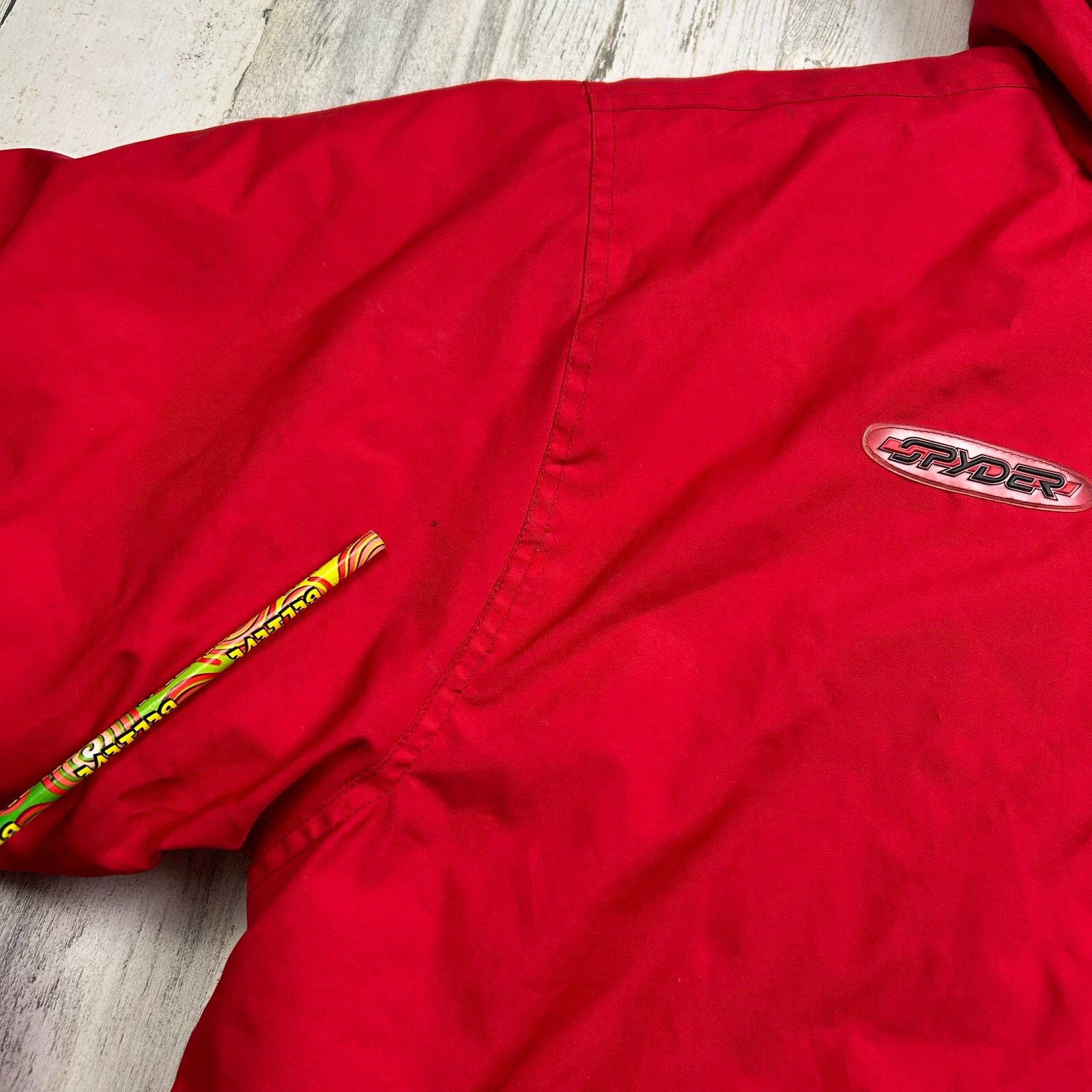 Spyder × Vintage Vintage 90s Spyder Rare Red Big Logo Snowboarding Jacket Size L / US 10 / IT 46 - 10 Thumbnail