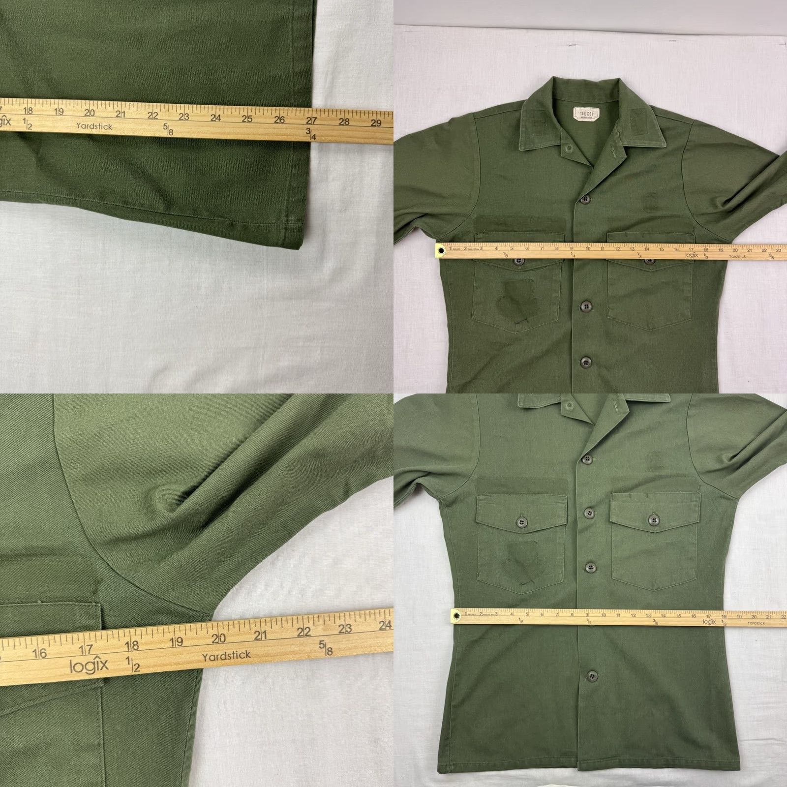 Vintage VINTAGE Army Button-Up Shirt Adults Small Green 80s Military USA Shirt Mens Button-Up Size US S / EU 44-46 / 1 - 8 Thumbnail