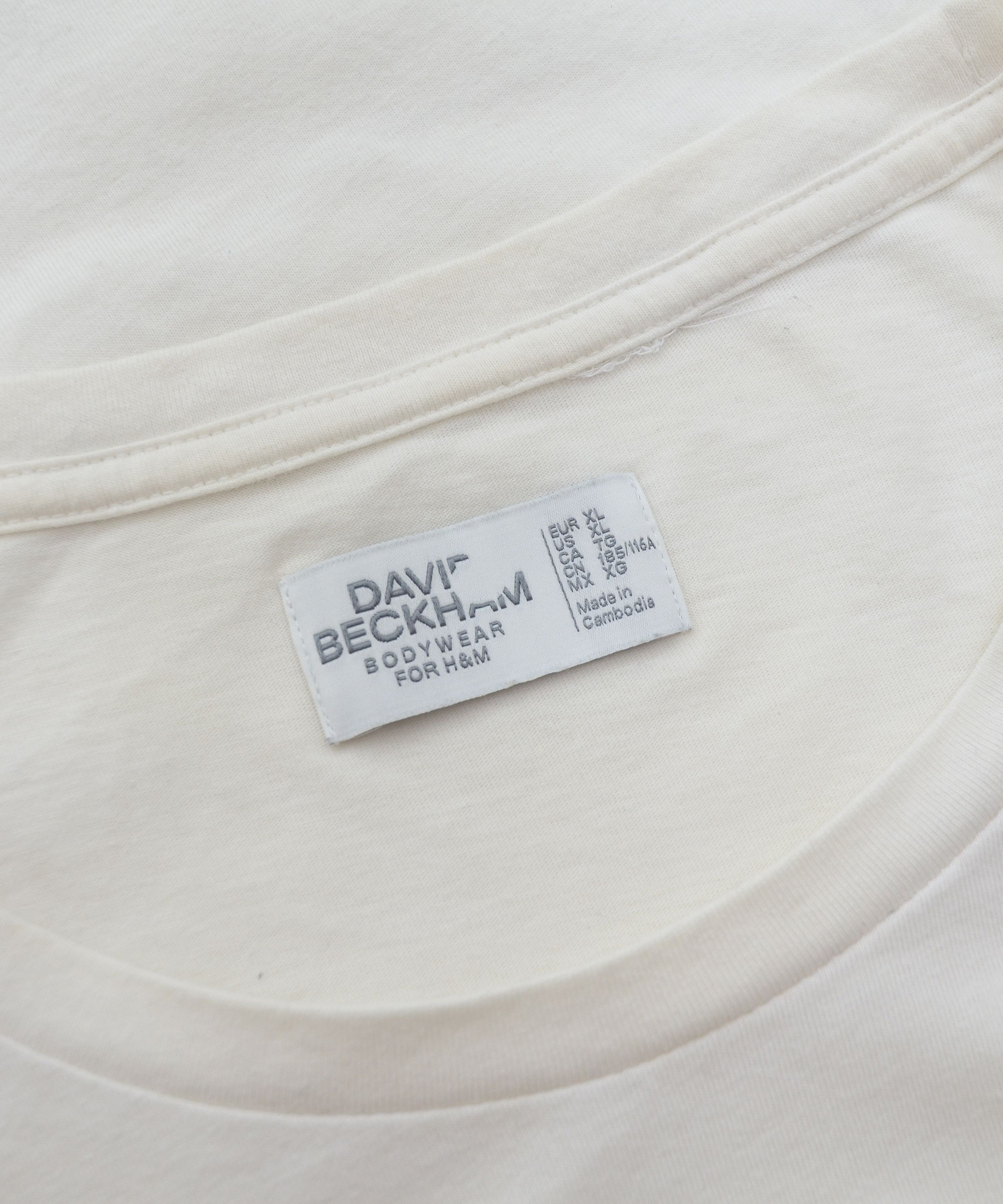 David Beckham × H&M David Beckham x H&M Basic T-Shirt Tee White Cotton Size US XL / EU 56 / 4 - 6 Thumbnail