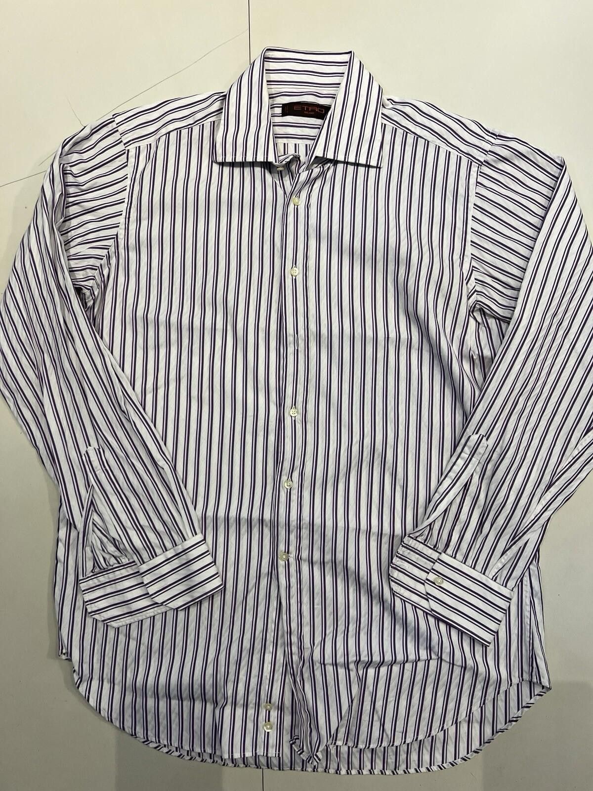 Etro Etro Milano Men's 42 Casual Dress Shirt Multi Color Stripe Size 42R - 1 Thumbnail