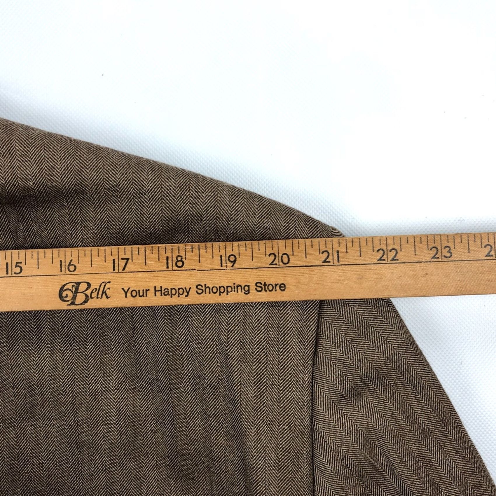 Ralph Lauren Ralph Lauren Blazer Jacket Silk Wool Brown Herringbone Sport Coat 48L Long Notch Double Vent Two-Button Front Mens Regular Size 48R - 7 Thumbnail