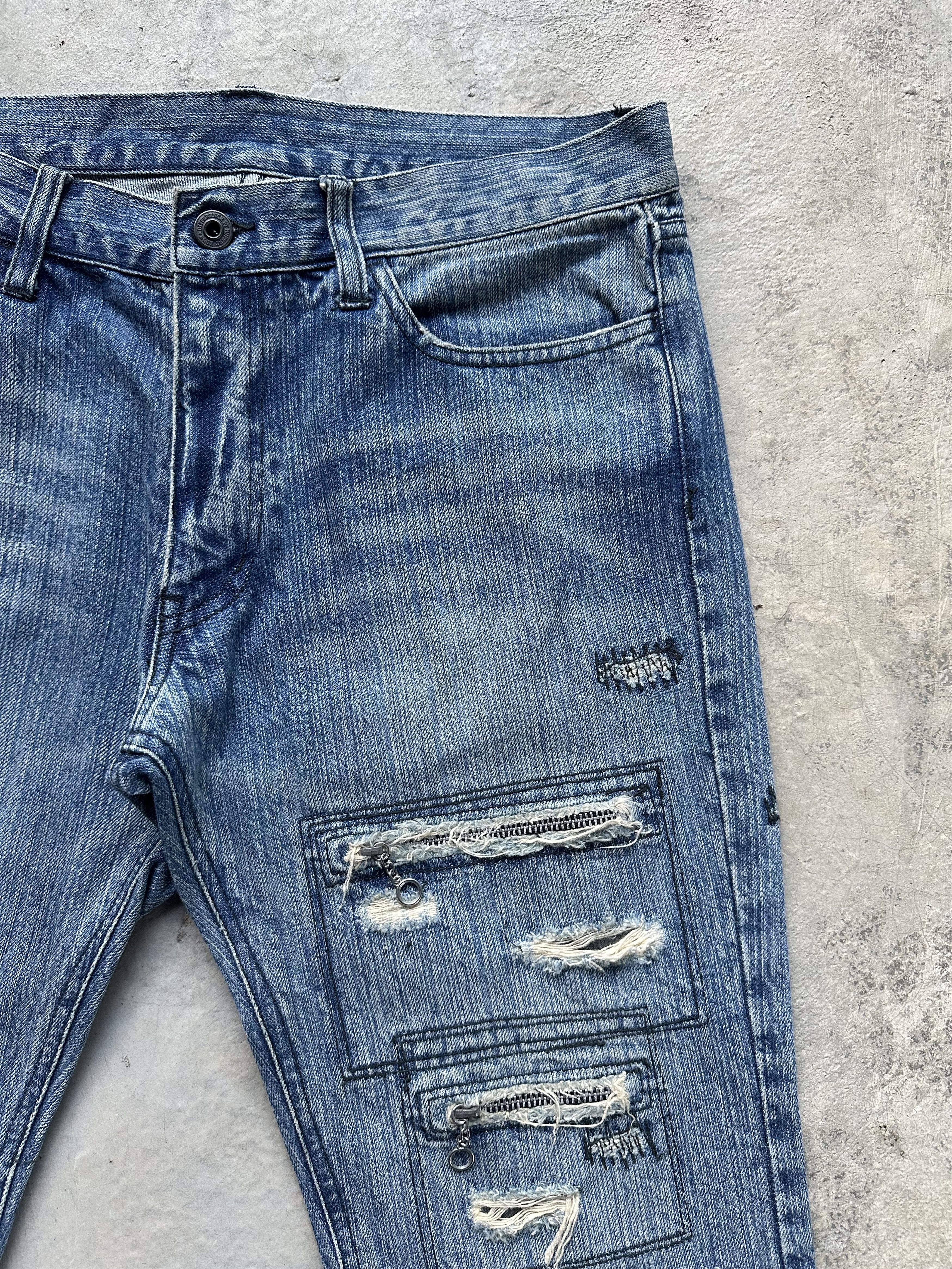 If Six Was Nine Differency by Rupert Edge Mud Paint Patchwork Denim Jeans Size US 30 / EU 46 - 9 Thumbnail