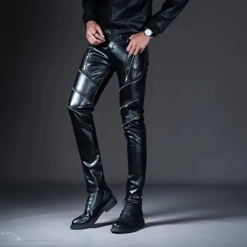 Japanese Brand × Vintage Motorcycle Biker Punk Gothic Faux Leather Pants Size US 32 / EU 48 - 1 Thumbnail