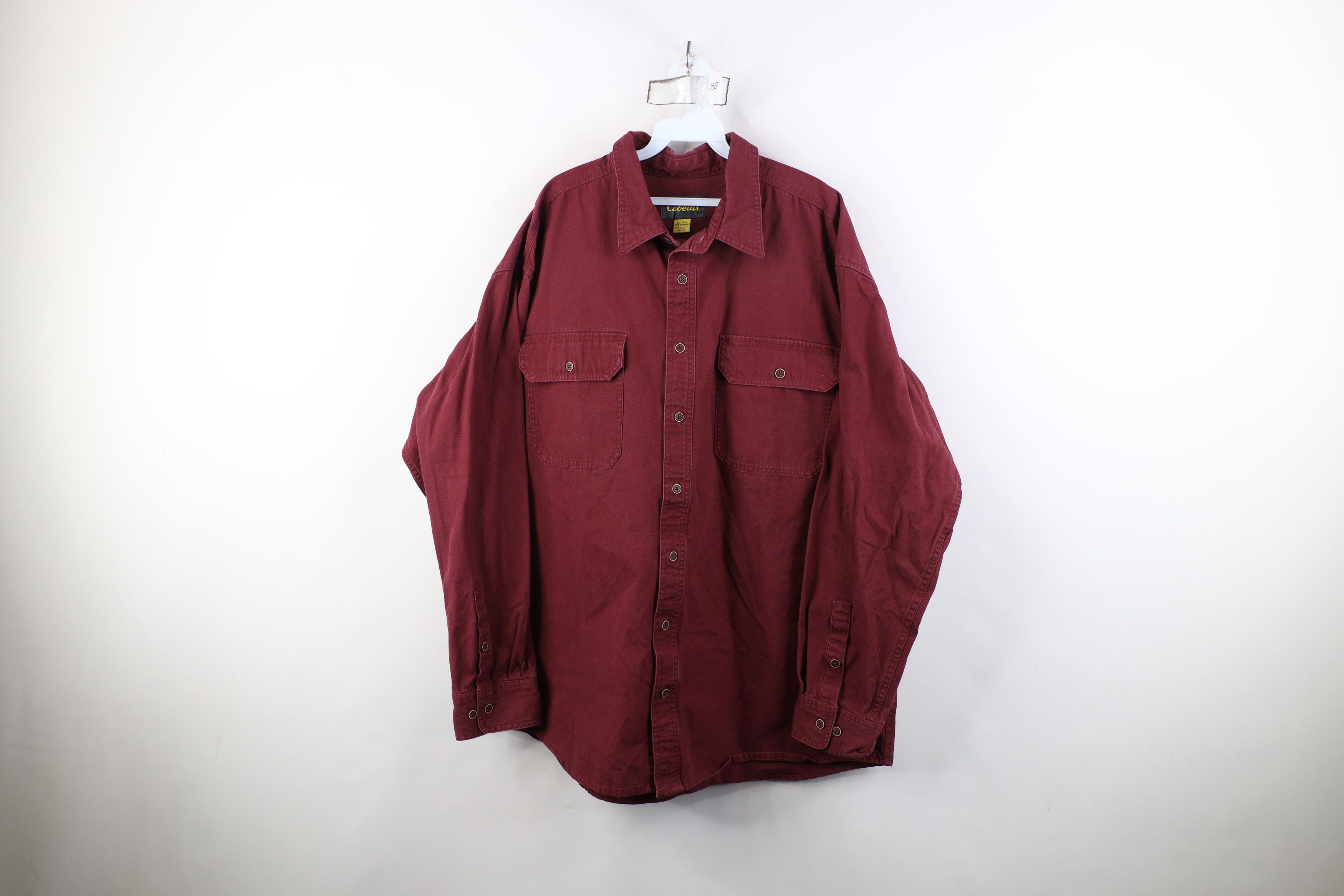 Cabelas Vintage Cabelas Heavyweight Canvas Collared Button Shirt Red Size US XXL / EU 58 / 5 - 1 Thumbnail