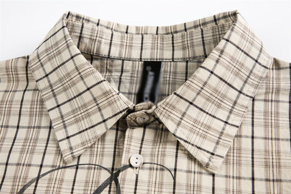 Vintage Men's retro graffiti loose plaid long-sleeved shirt Size US M / EU 48-50 / 2 - 3 Thumbnail