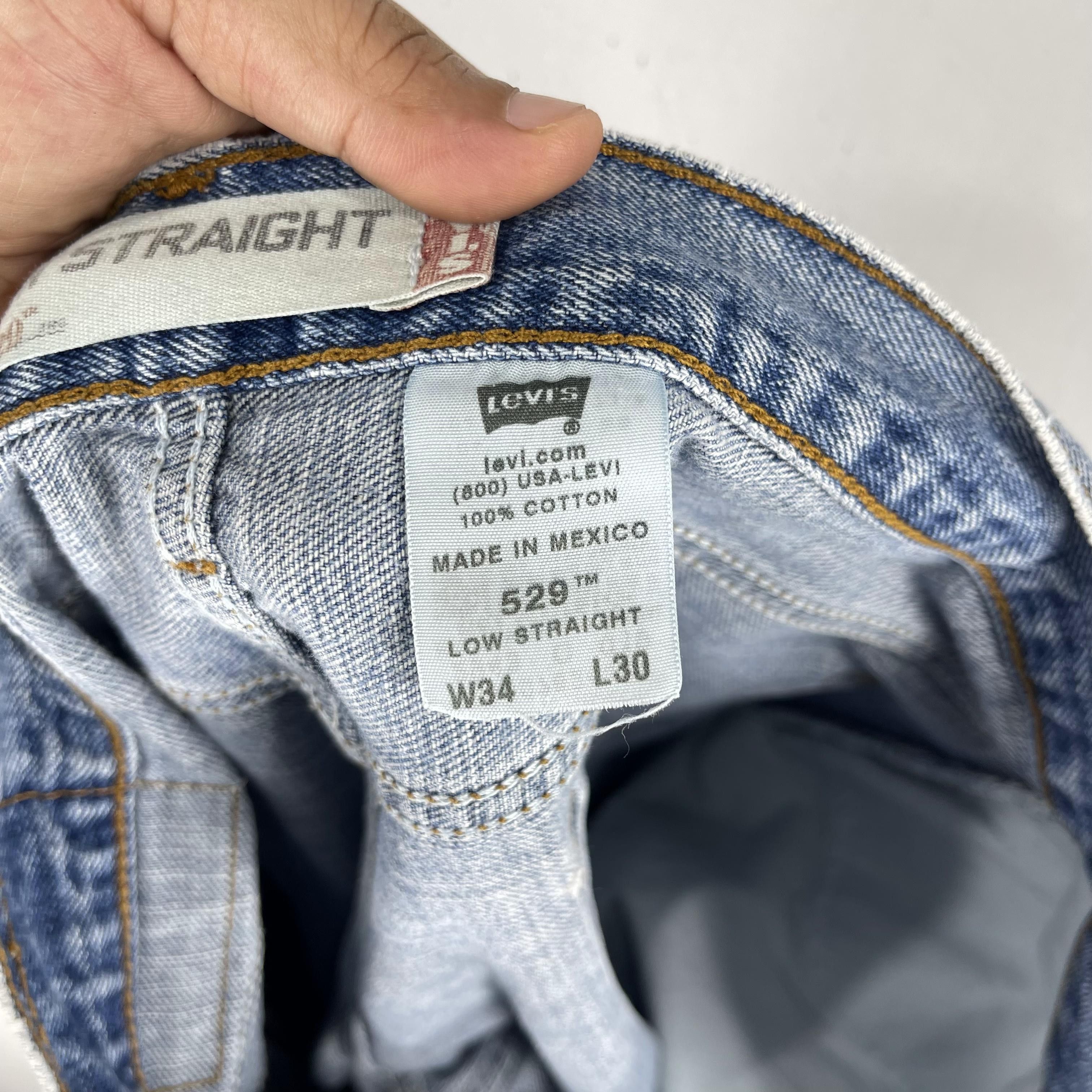 Levi's × Vintage W35 L29 Vintage Levis 529 Low Rise Straight Distressed Jeans Size US 35 - 4 Thumbnail