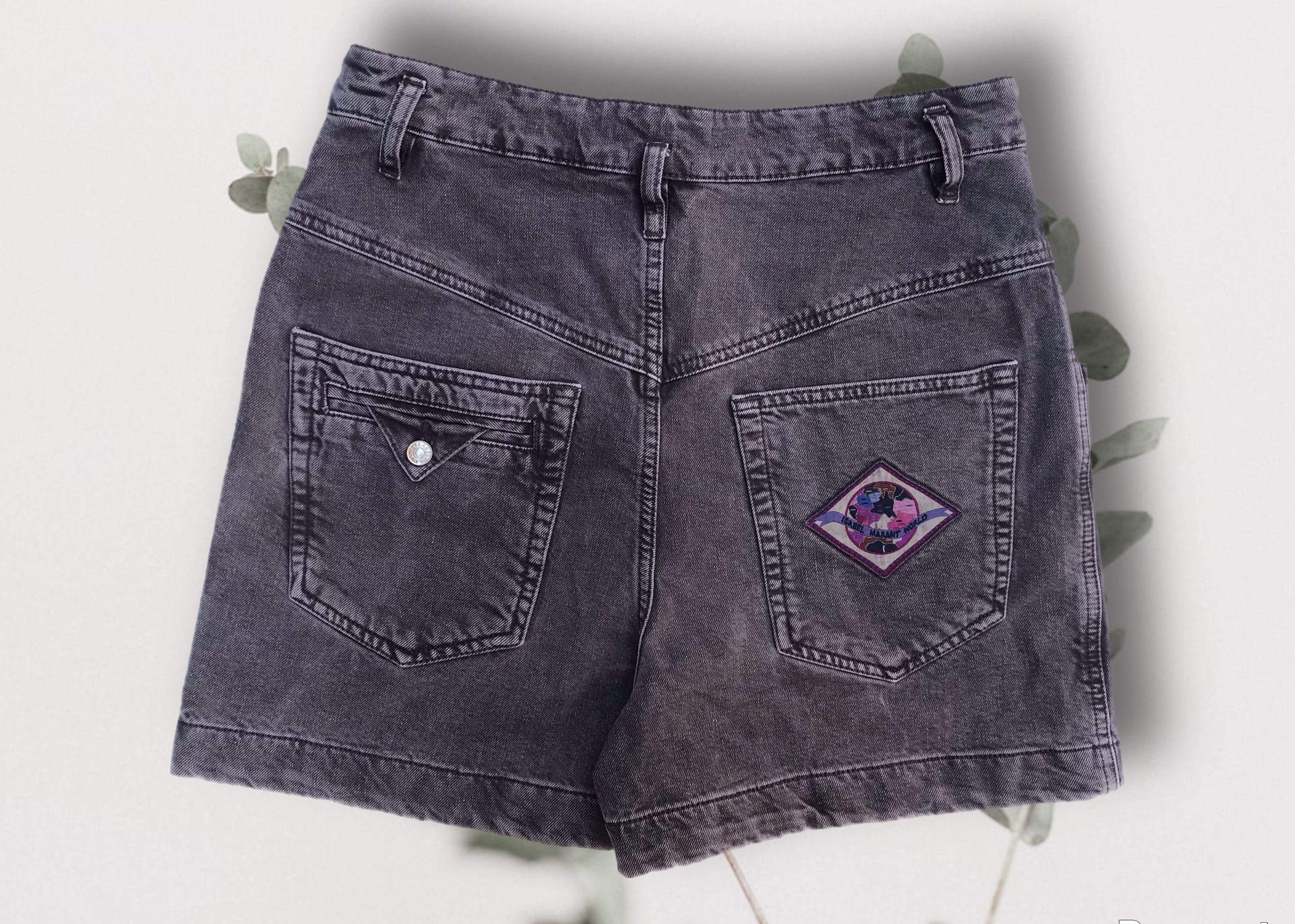 Isabel Marant Isabel Marant Esquia High-Waisted Denim Shorts in Washed Size 26" / US 2 / IT 38 - 5 Thumbnail