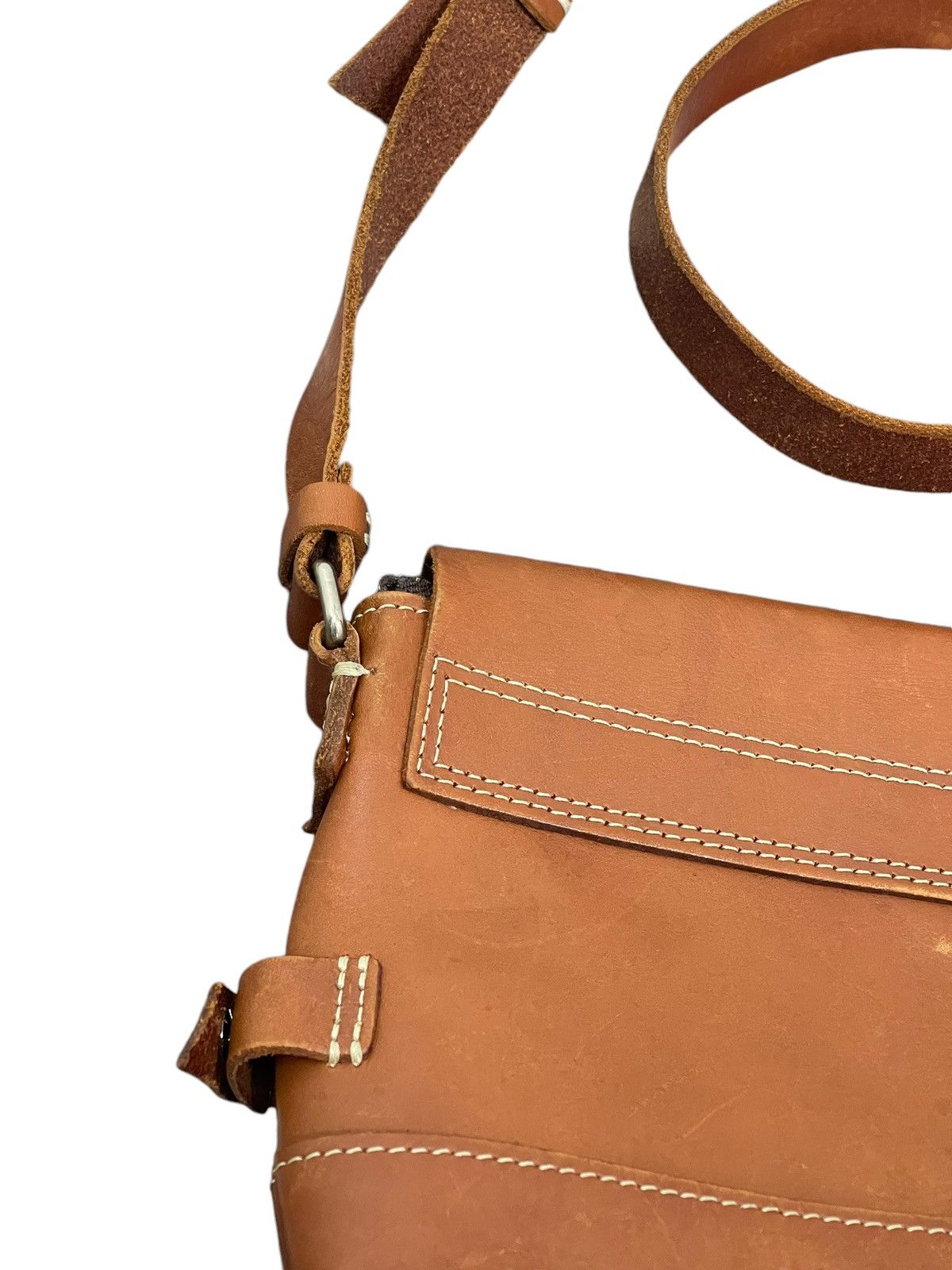 Japanese Brand Full Leather Patina 1203 Mano Fece Cross Body Bag 1🟩2 Size ONE SIZE - 18 Thumbnail