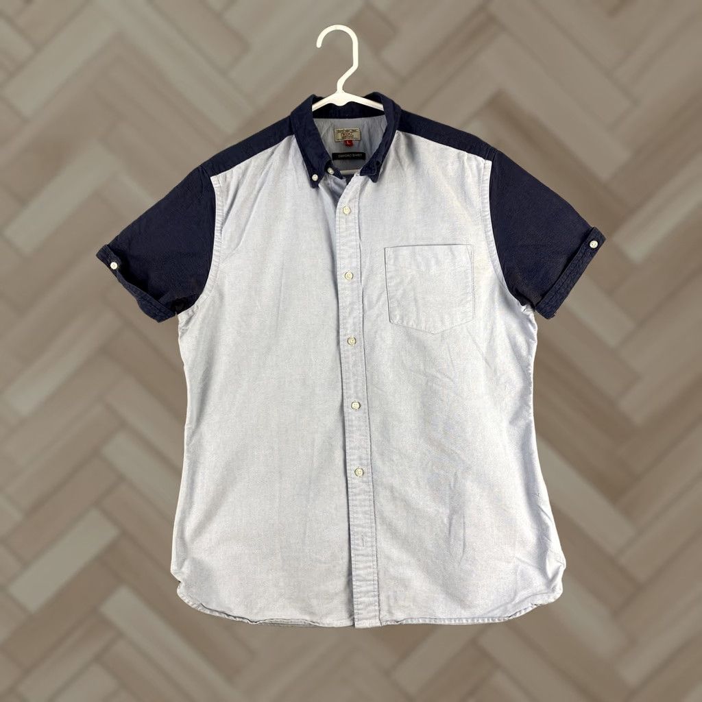 NEXT NEXT Shirt Men’s L Blue Solid Short Sleeve Button-Down Slimming Athletic Dress Shirt Size US L / EU 52-54 / 3 - 1 Thumbnail