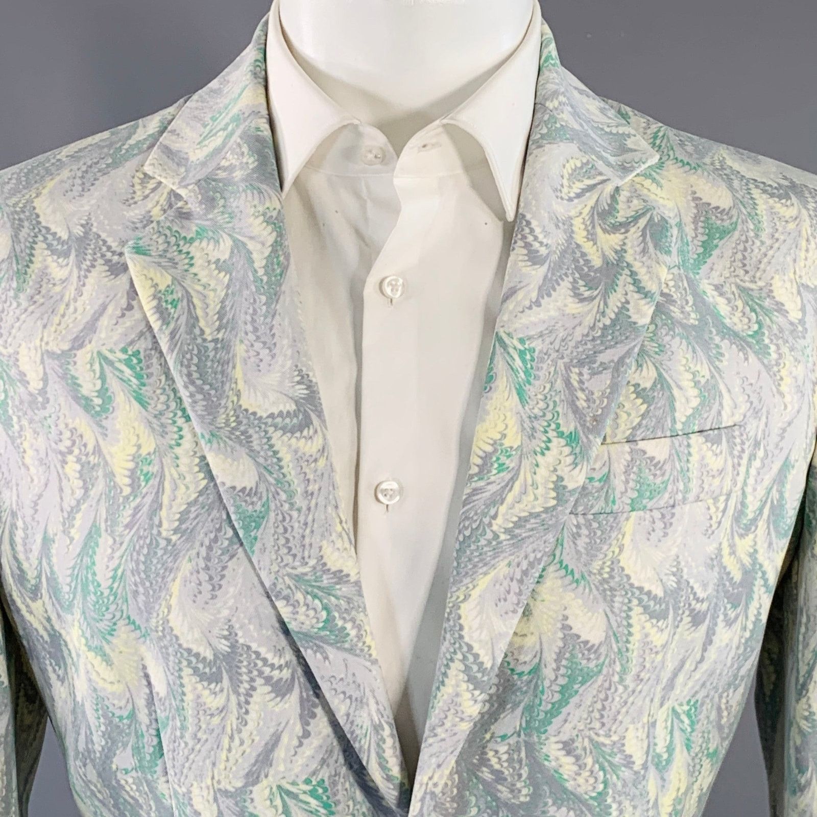 Alexander McQueen ALEXANDER MCQUEEN Grey Polyester Notch Lapel Sport Coat Size 40R - 2 Thumbnail