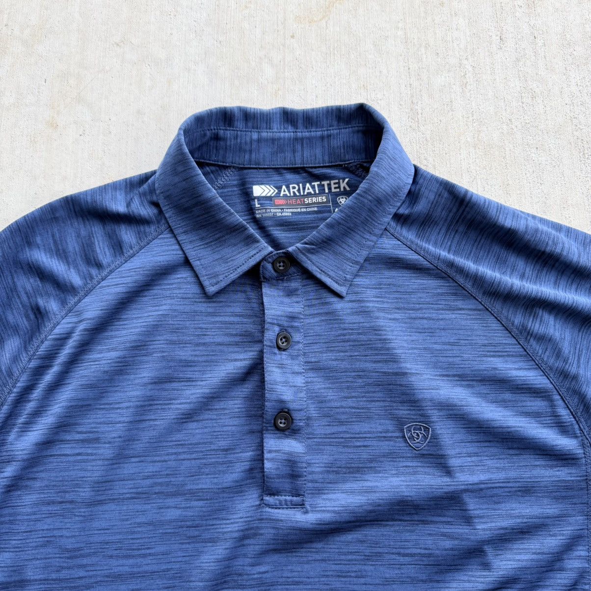 Ariat Ariat Tek Polo Shirt Mens L Blue Heat Series Stretch Size US L / EU 52-54 / 3 - 2 Thumbnail