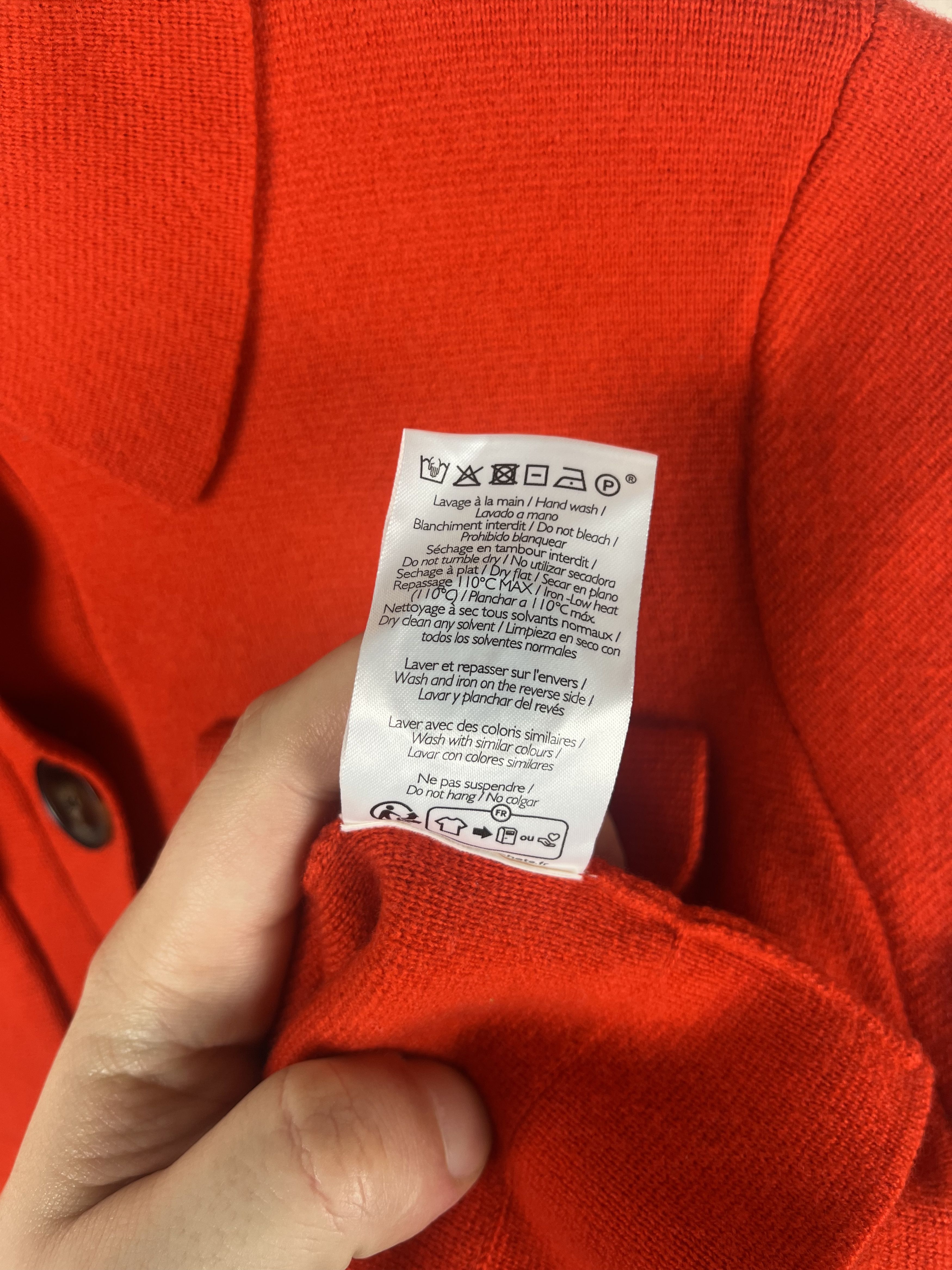 Sezane La Maille Sezane Betty Cardigan Coral Red Merino Wool Size M Size M / US 6-8 / IT 42-44 - 10 Thumbnail