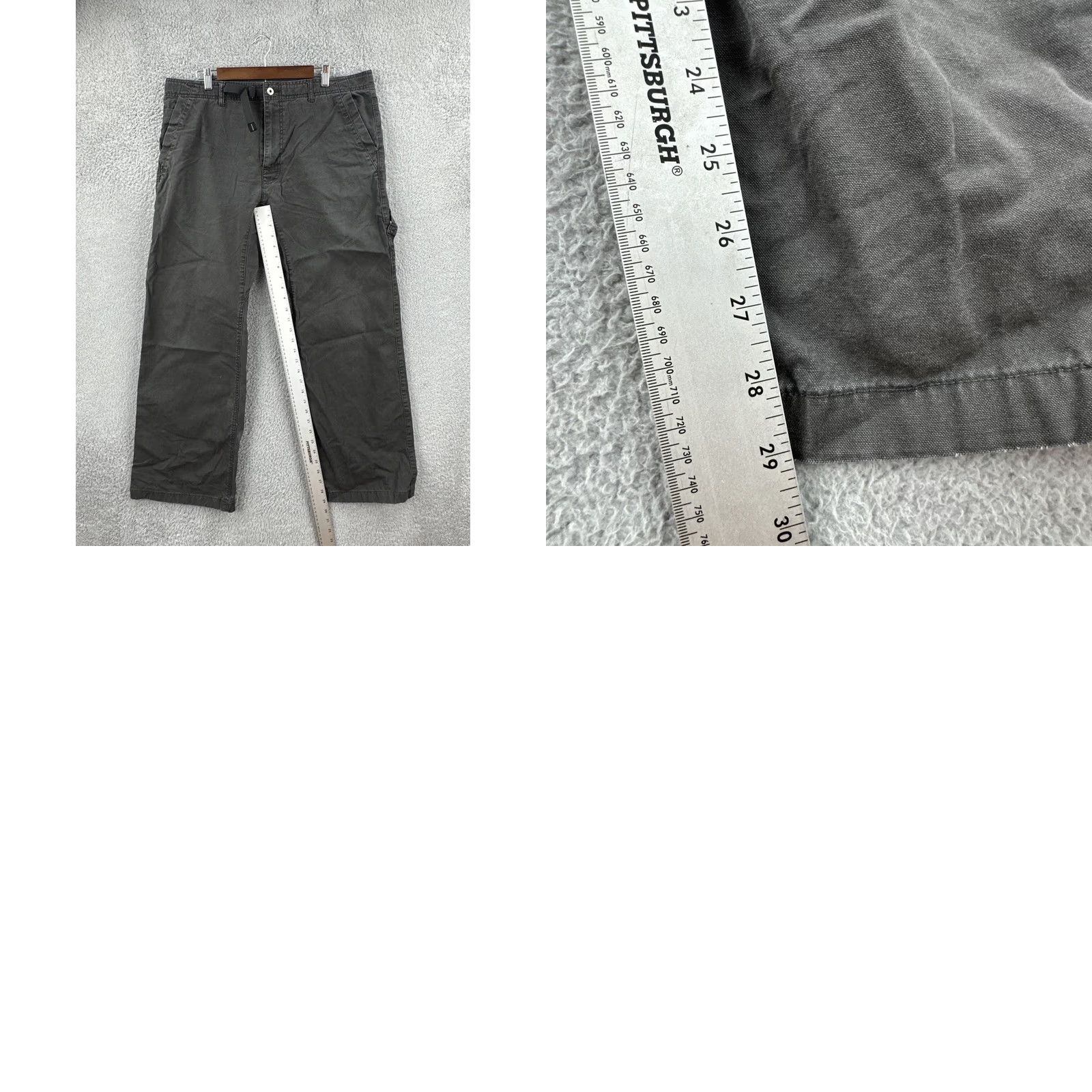 Prana prAna Men’s XL Gray Belted Straight Leg Chino Pants 38x34 Outdoor Hiking Gorp Core EUC worn logo Size US 36 / EU 52 - 11 Thumbnail