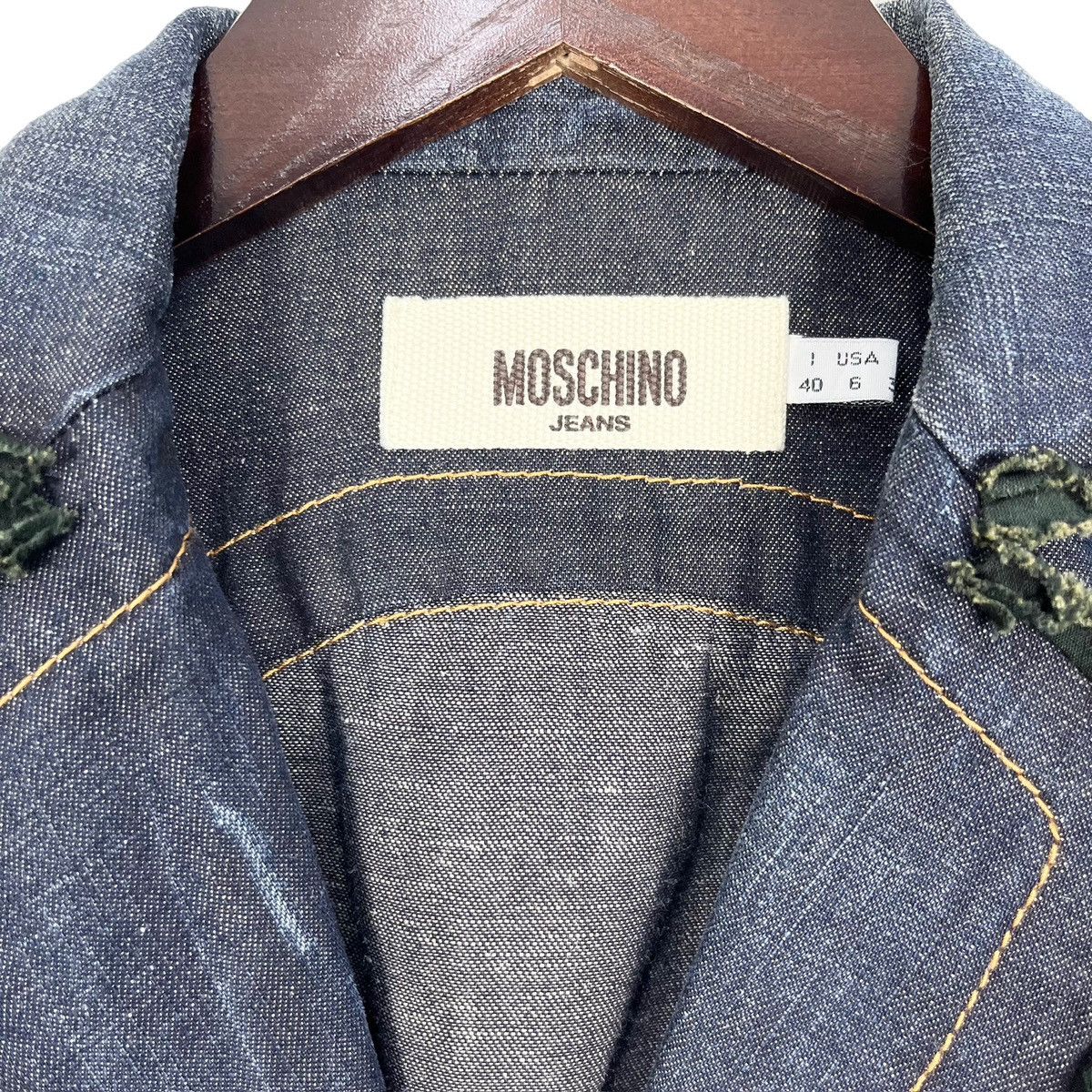 Designer × Moschino Moschino Jeans Denim Distressed Shorts Blazer Jacket Size S / US 4 / IT 40 - 5 Thumbnail