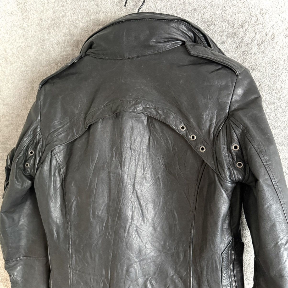 Yohji Yamamoto AW08 Kyoji Maruyama Jersey Cowhide Leather Military Jacket Size US M / EU 48-50 / 2 - 8 Thumbnail
